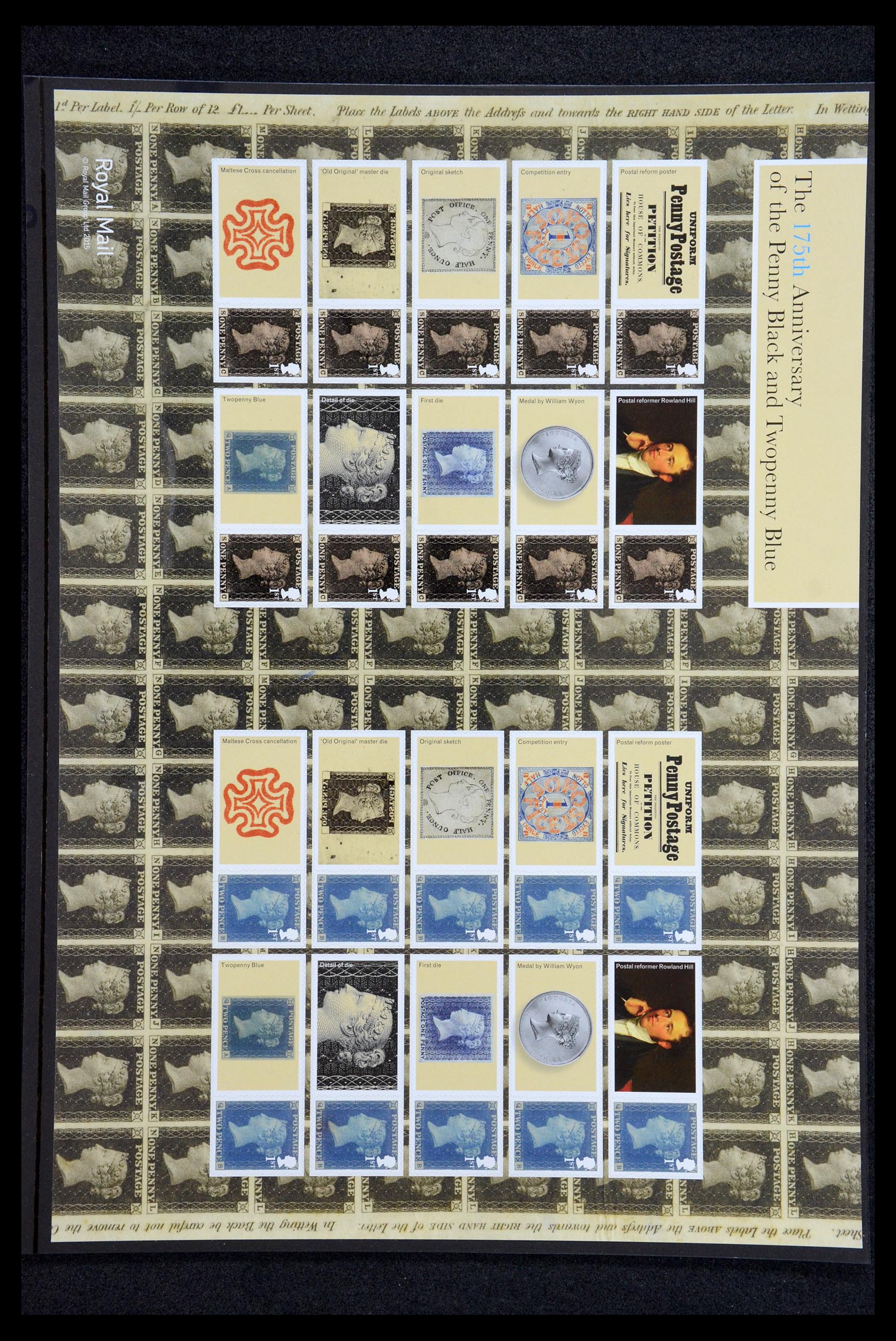 36357 016 - Postzegelverzameling 36357 Engeland Post Office label (smiler) sheets