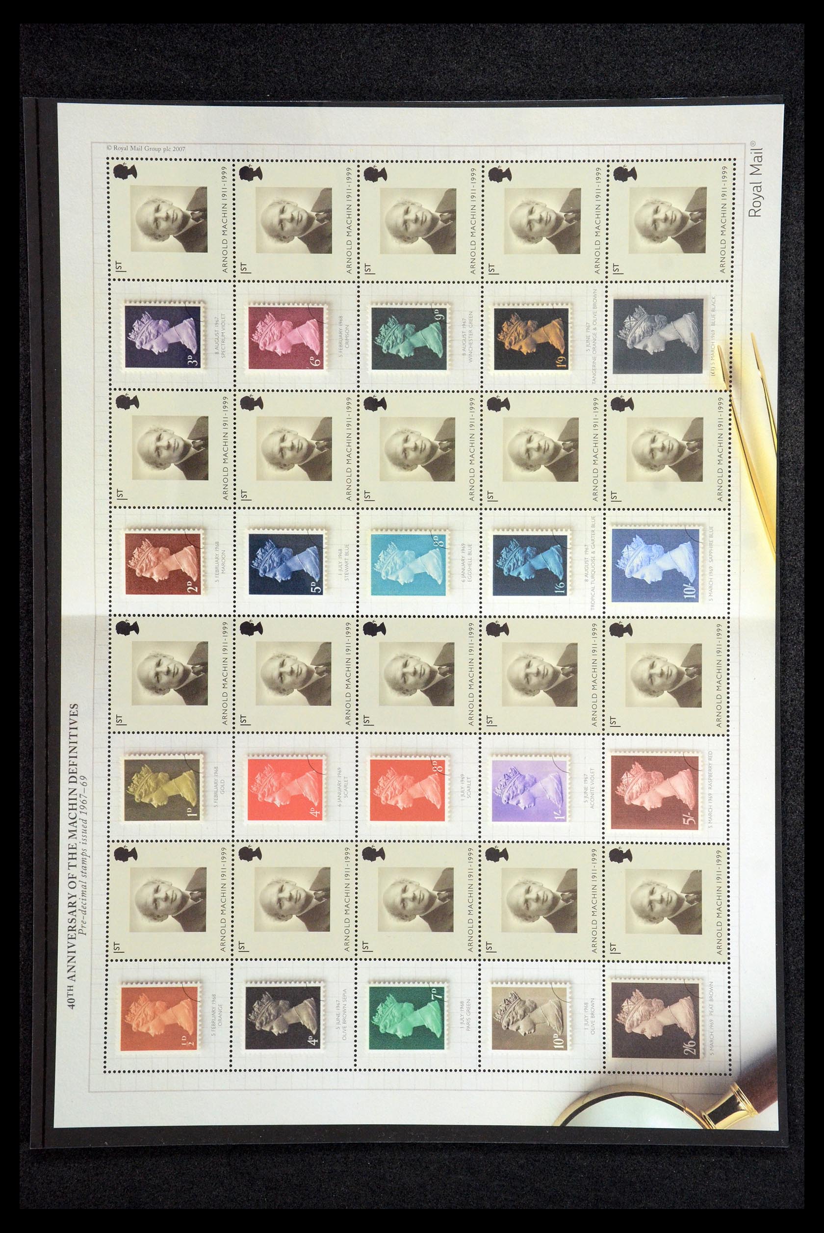 36357 044 - Postzegelverzameling 36357 Engeland Post Office label (smiler) sheets