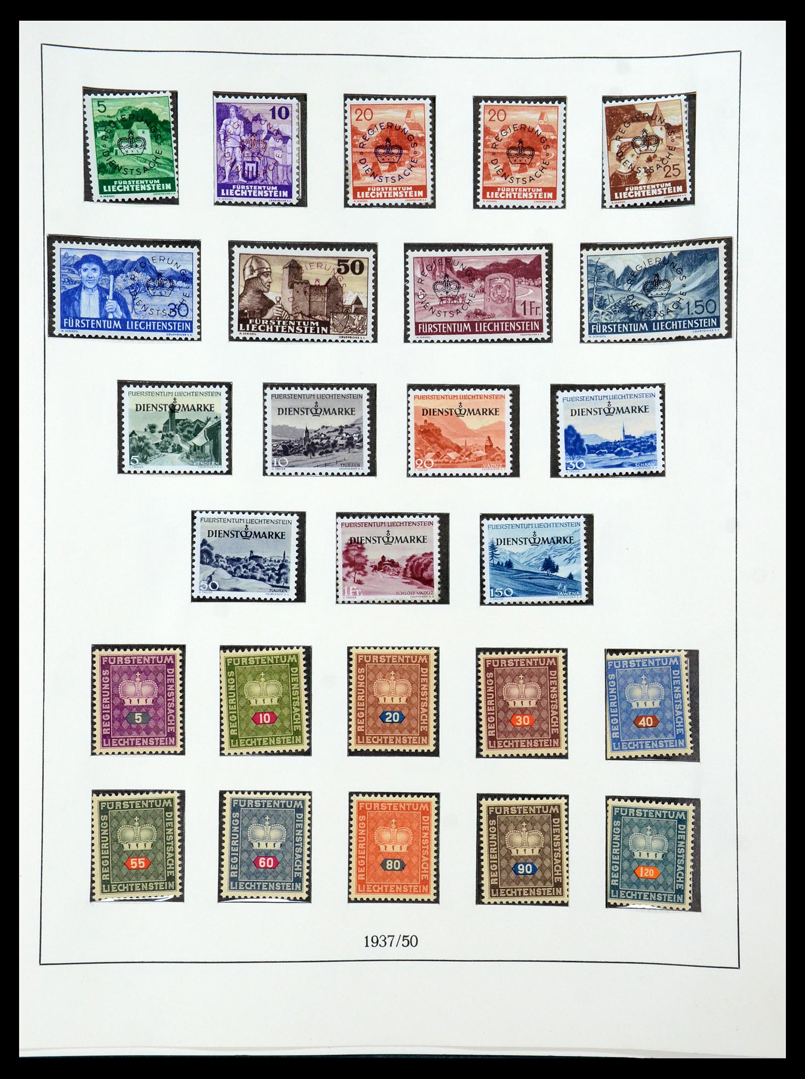 36358 054 - Postzegelverzameling 36358 Liechtenstein 1912-1971.