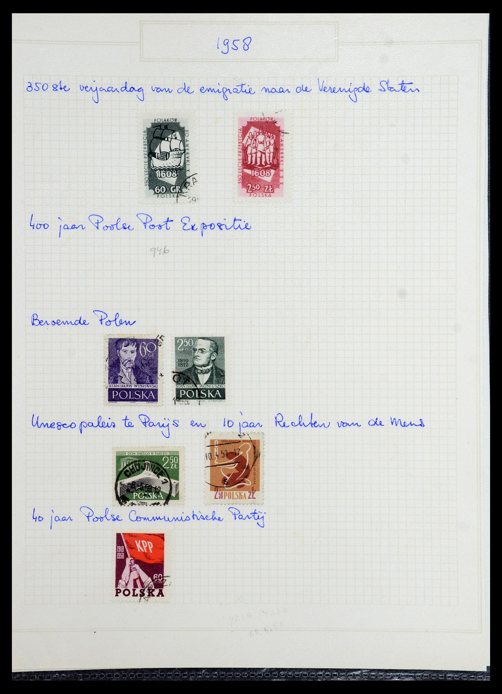 36363 093 - Postzegelverzameling 36363 Polen 1918-1964.