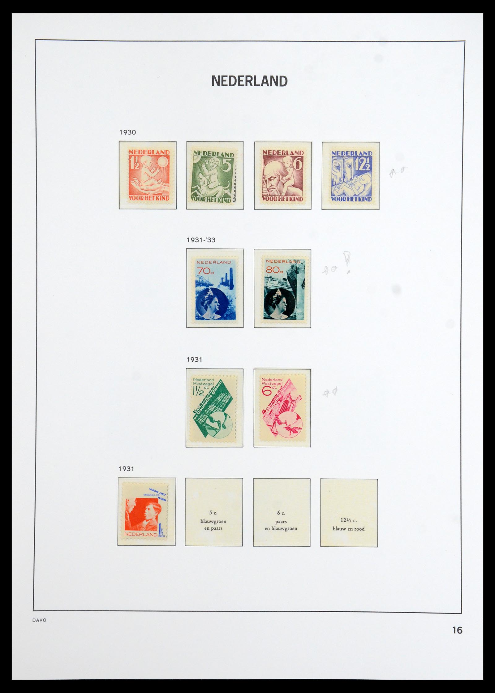 36365 004 - Postzegelverzameling 36365 Nederland 1923-1943.