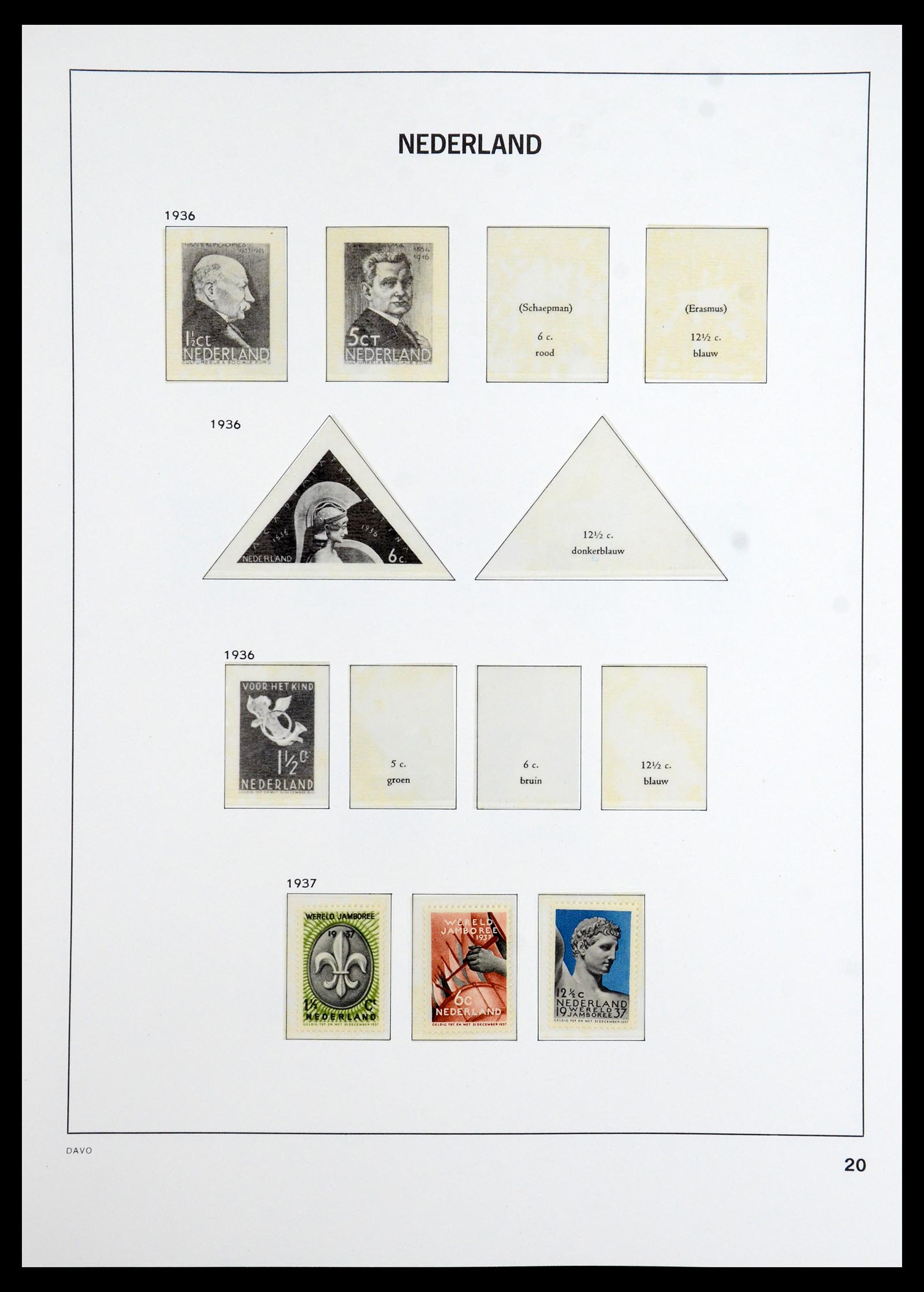 36365 006 - Postzegelverzameling 36365 Nederland 1923-1943.