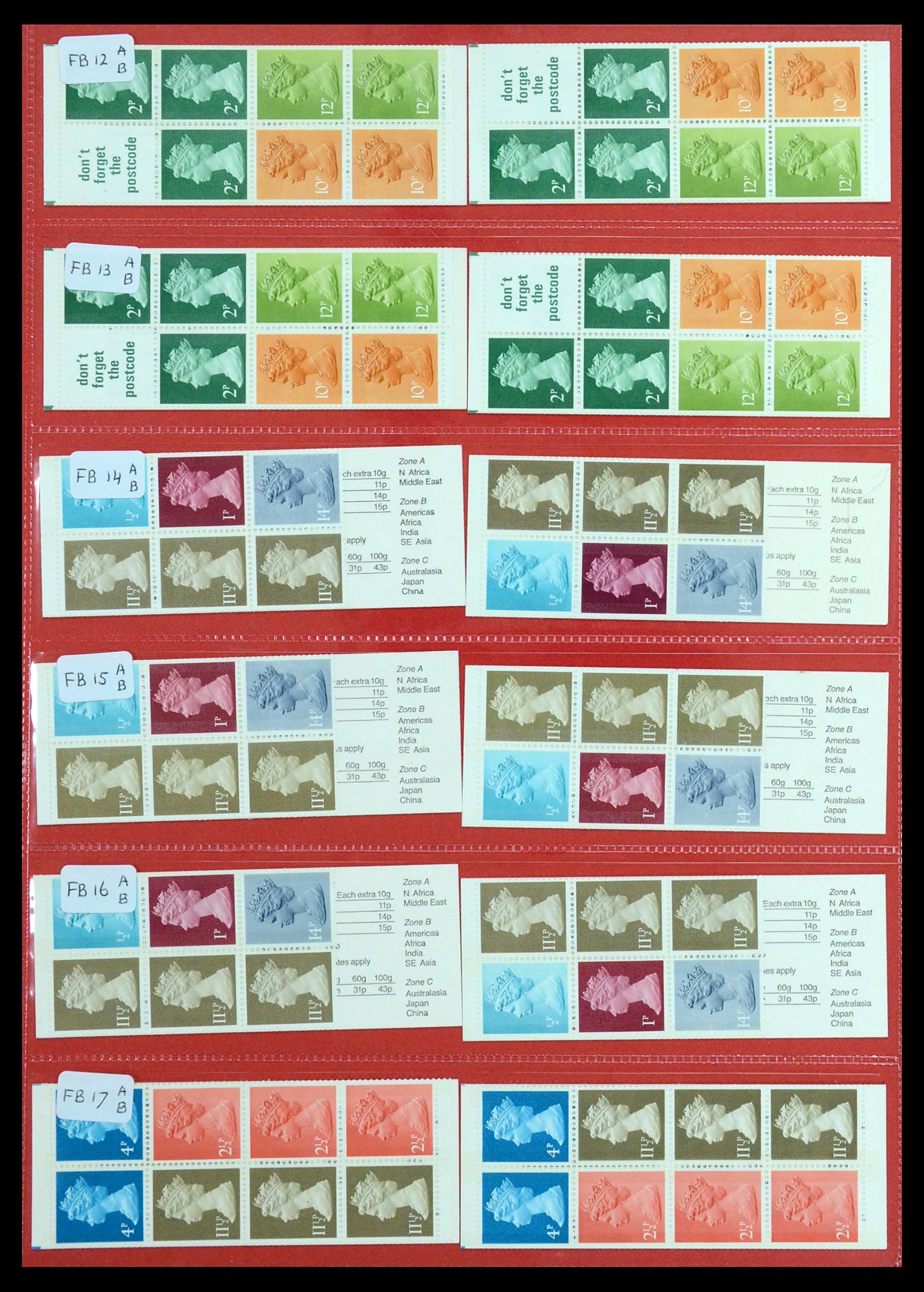 36368 004 - Postzegelverzameling 36368 Engeland postzegelboekjes 1976-2000.