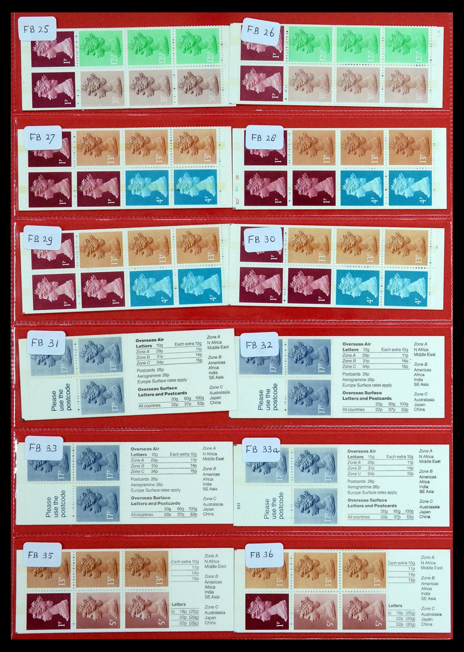 36368 006 - Postzegelverzameling 36368 Engeland postzegelboekjes 1976-2000.