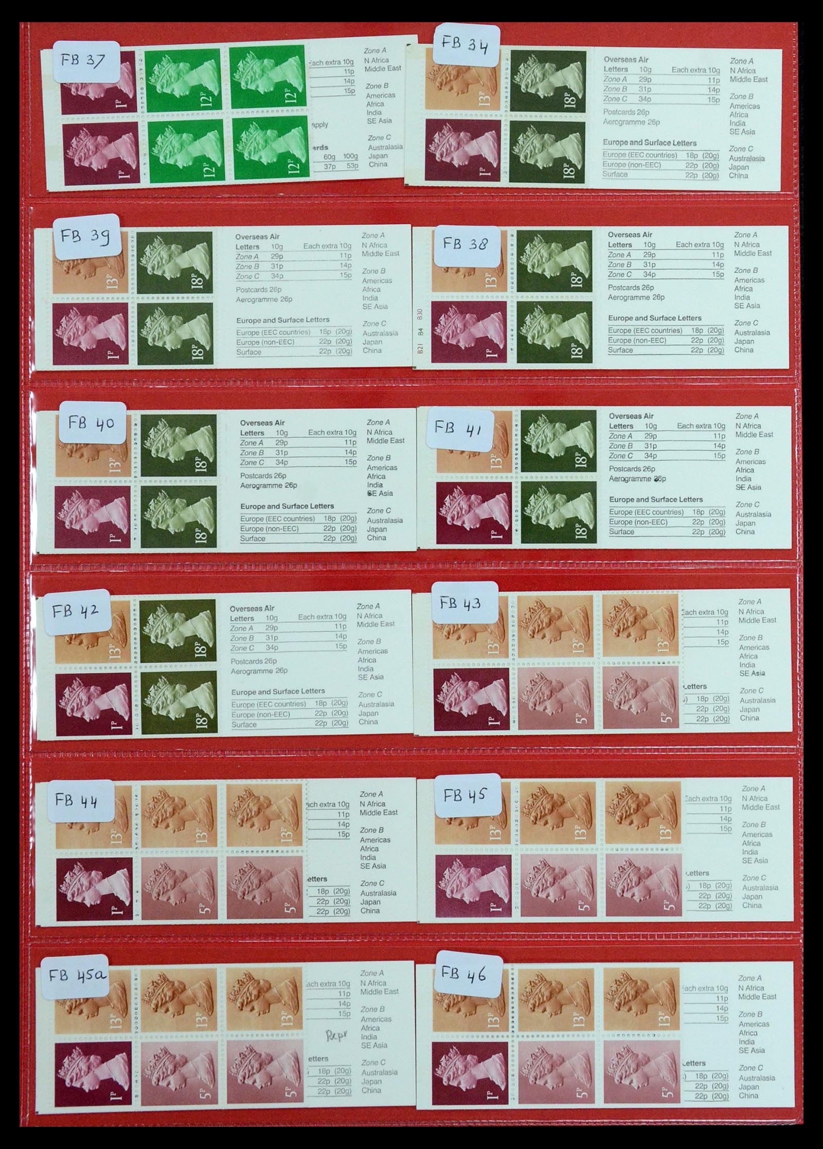 36368 007 - Postzegelverzameling 36368 Engeland postzegelboekjes 1976-2000.