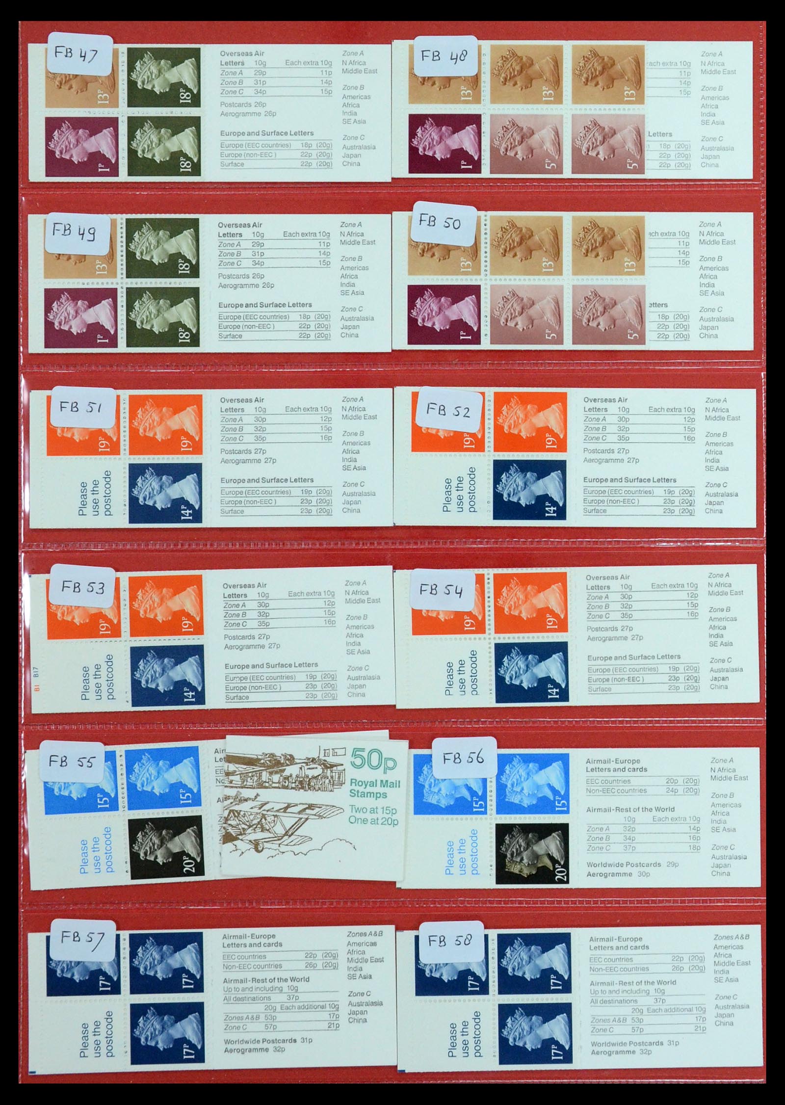 36368 008 - Postzegelverzameling 36368 Engeland postzegelboekjes 1976-2000.
