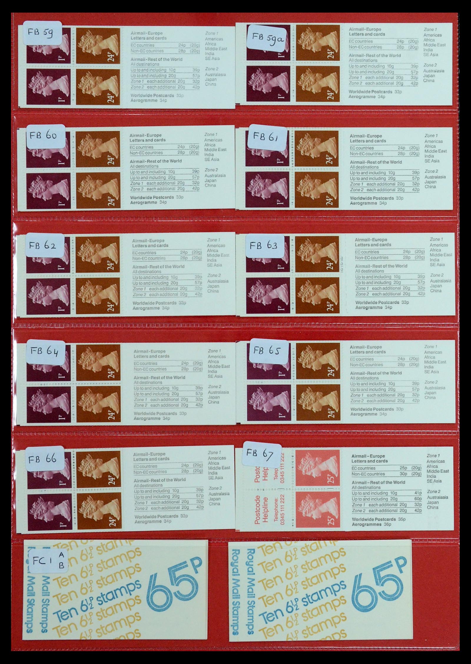 36368 009 - Postzegelverzameling 36368 Engeland postzegelboekjes 1976-2000.