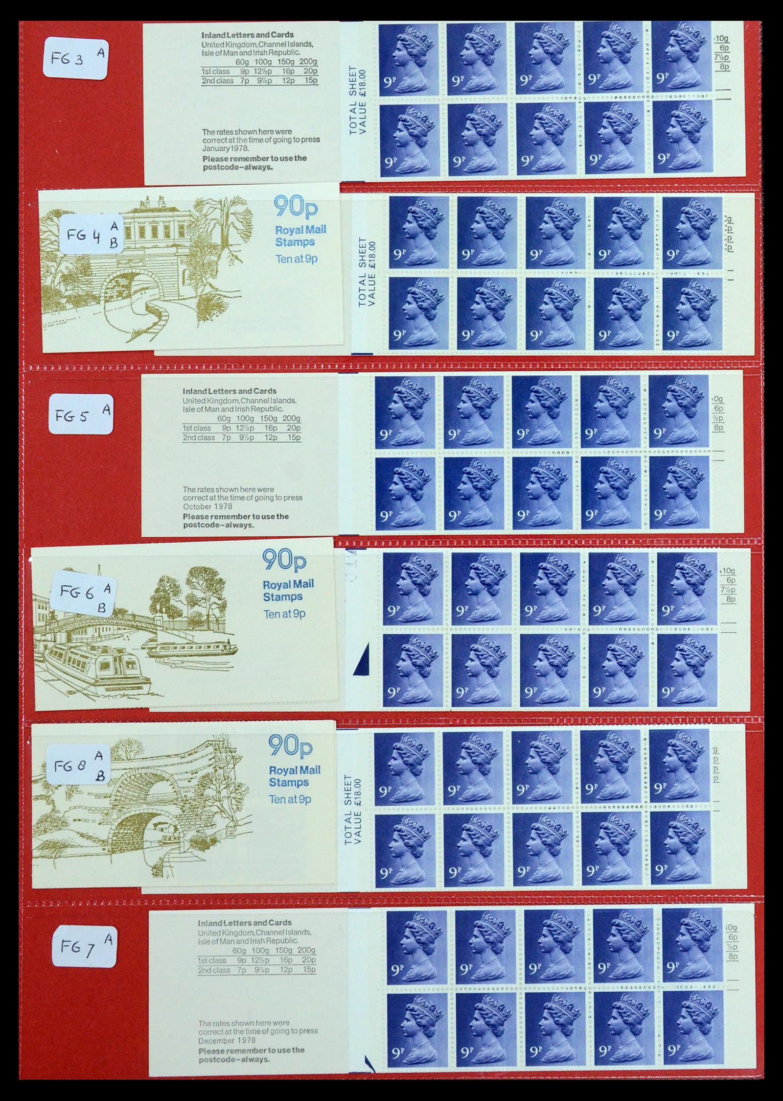 36368 012 - Postzegelverzameling 36368 Engeland postzegelboekjes 1976-2000.
