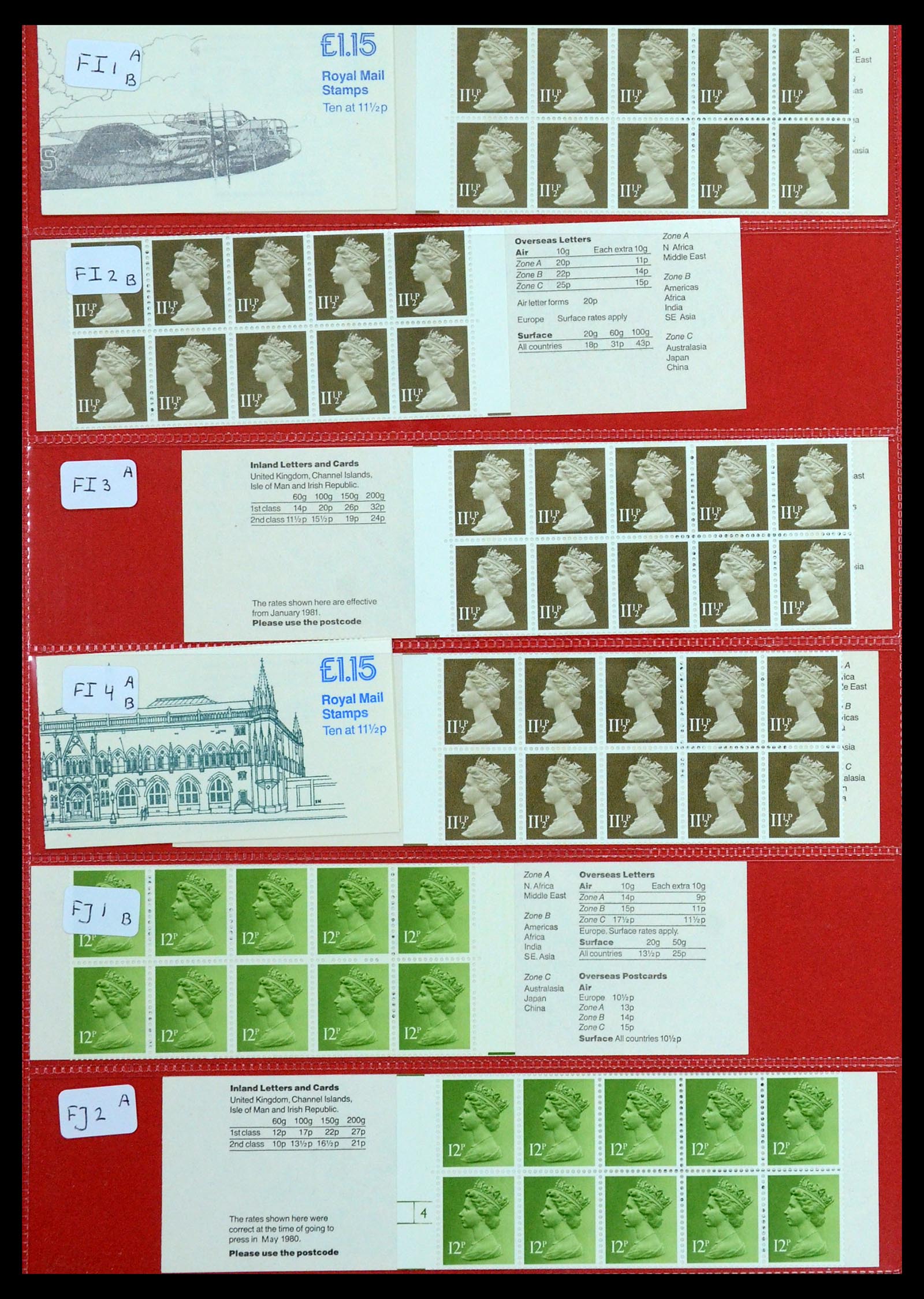 36368 017 - Postzegelverzameling 36368 Engeland postzegelboekjes 1976-2000.