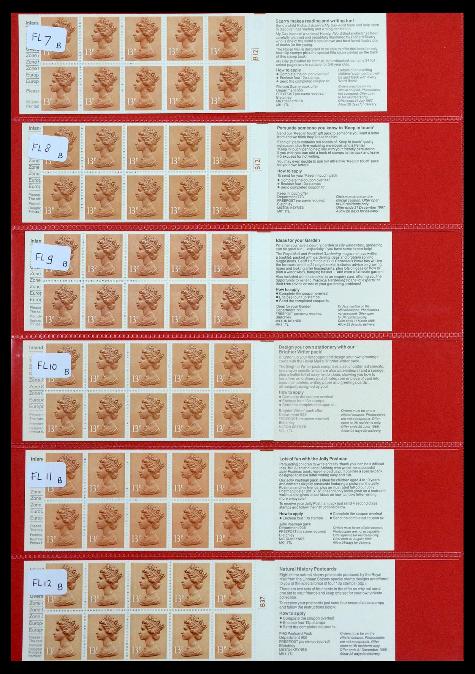 36368 021 - Postzegelverzameling 36368 Engeland postzegelboekjes 1976-2000.