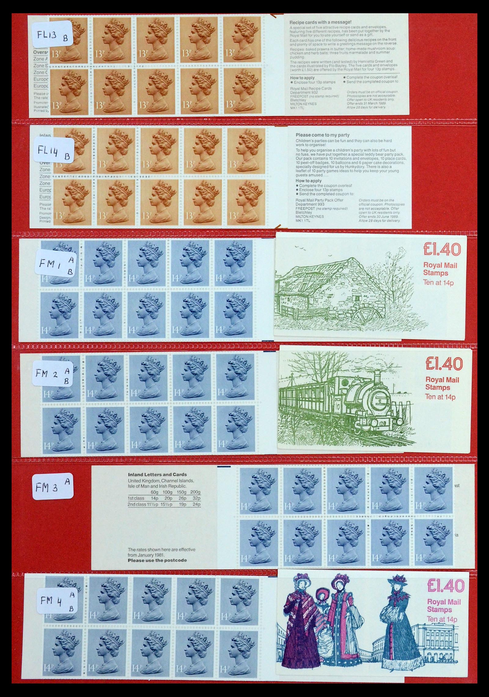 36368 022 - Postzegelverzameling 36368 Engeland postzegelboekjes 1976-2000.