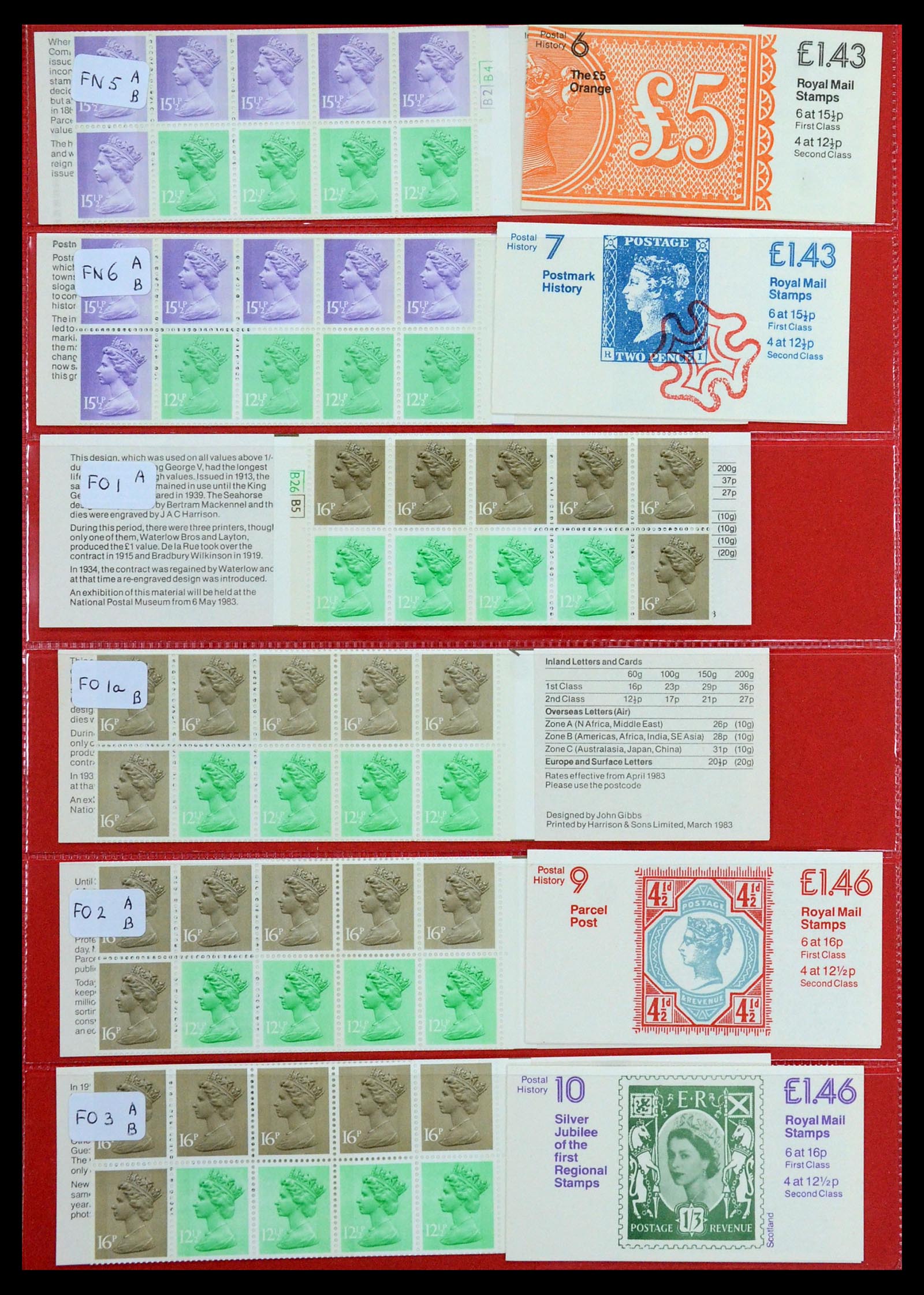 36368 024 - Postzegelverzameling 36368 Engeland postzegelboekjes 1976-2000.