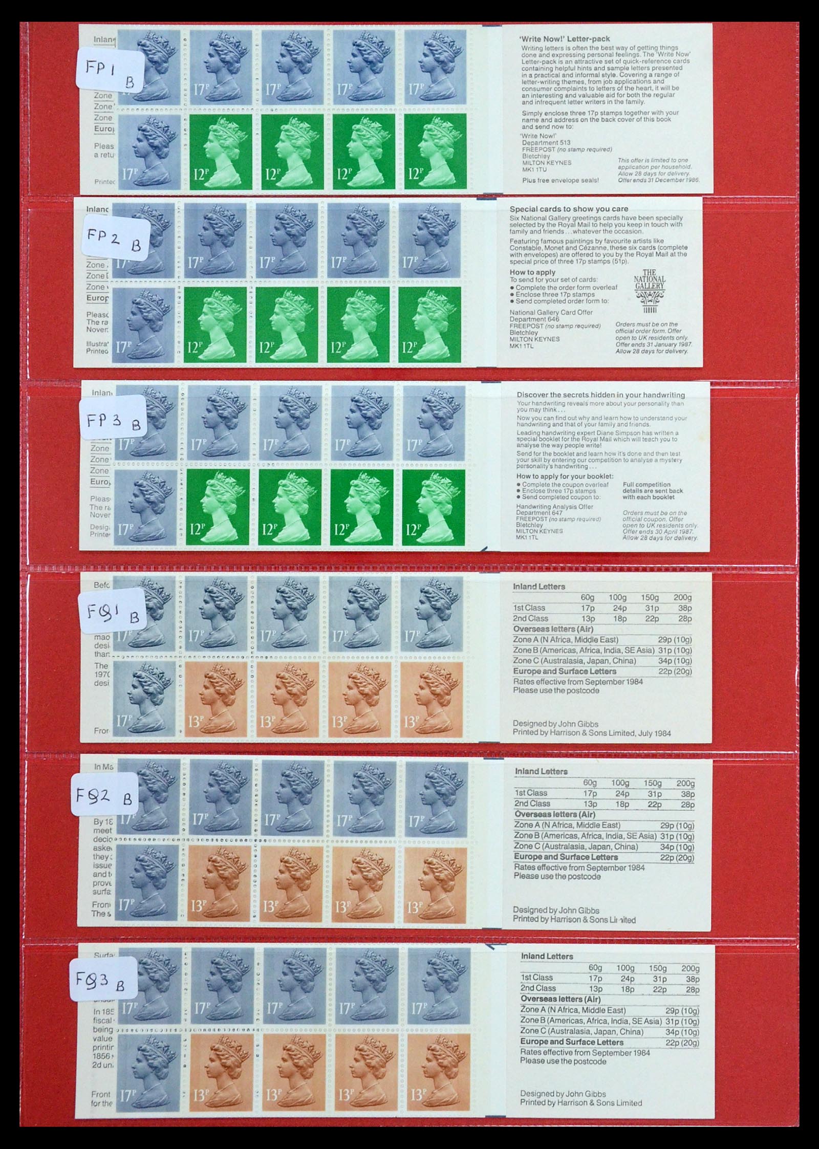36368 025 - Postzegelverzameling 36368 Engeland postzegelboekjes 1976-2000.