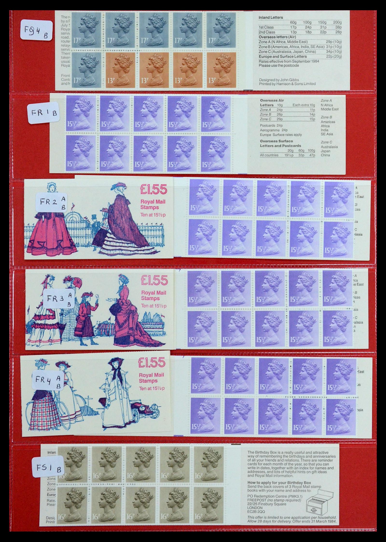 36368 026 - Postzegelverzameling 36368 Engeland postzegelboekjes 1976-2000.