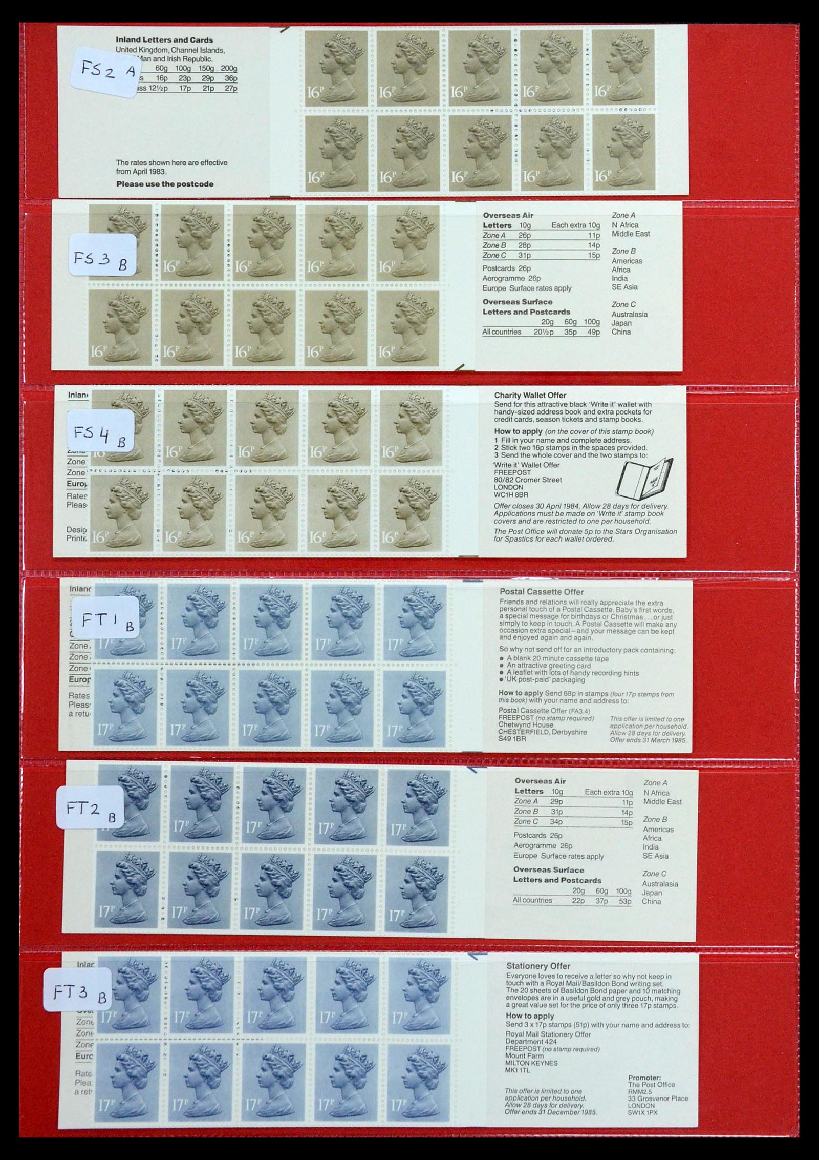 36368 027 - Postzegelverzameling 36368 Engeland postzegelboekjes 1976-2000.
