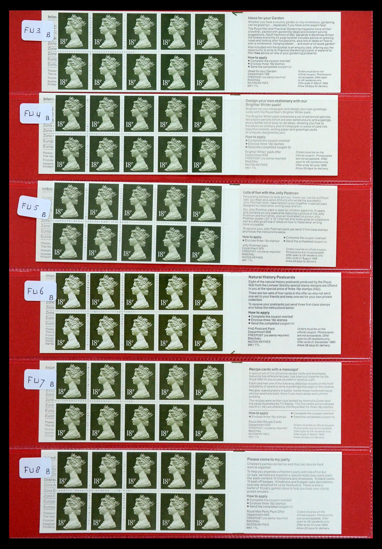 36368 029 - Postzegelverzameling 36368 Engeland postzegelboekjes 1976-2000.