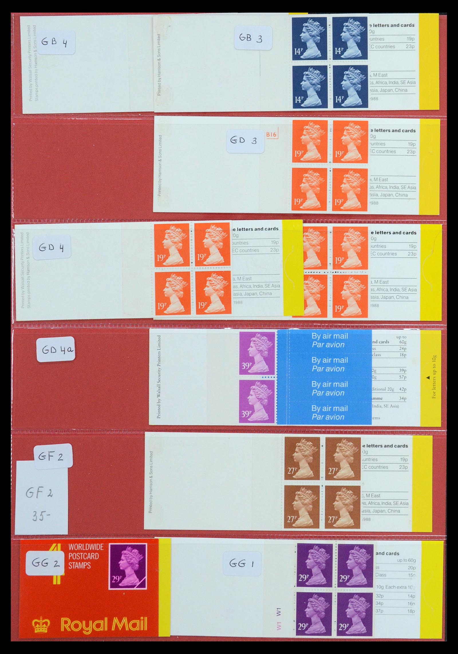 36368 031 - Postzegelverzameling 36368 Engeland postzegelboekjes 1976-2000.