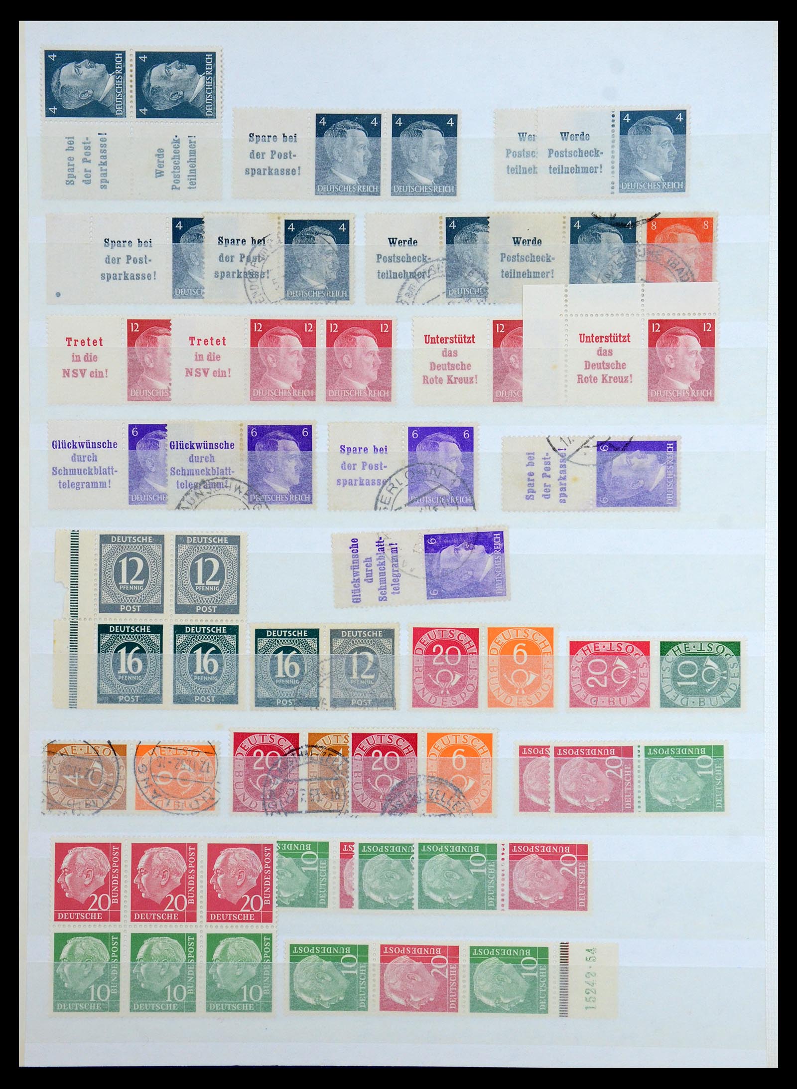 36370 025 - Stamp collection 36370 Germany combinations 1910-1980.