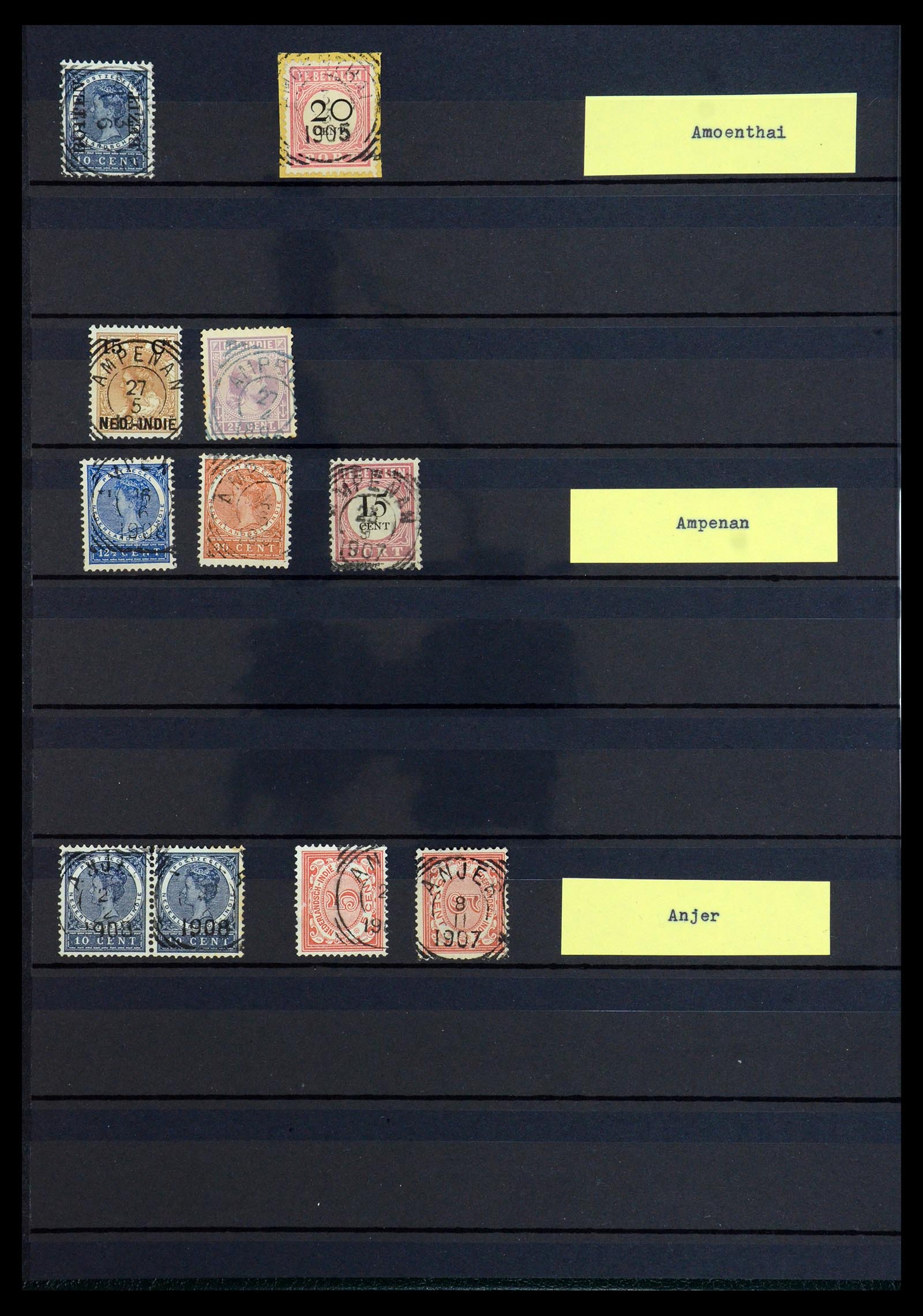 36371 002 - Stamp collection 36371 Dutch east Indies cancels.