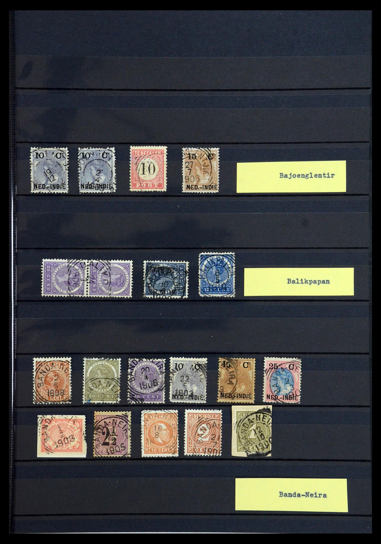 36371 003 - Postzegelverzameling 36371 Nederlands Indië stempels.