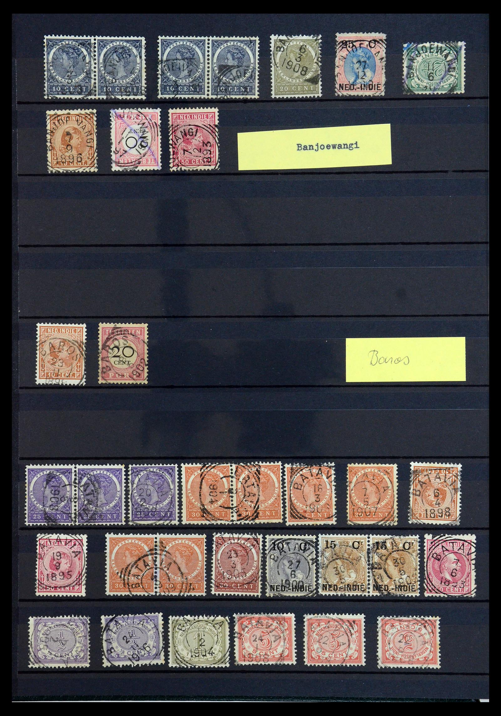 36371 006 - Stamp collection 36371 Dutch east Indies cancels.