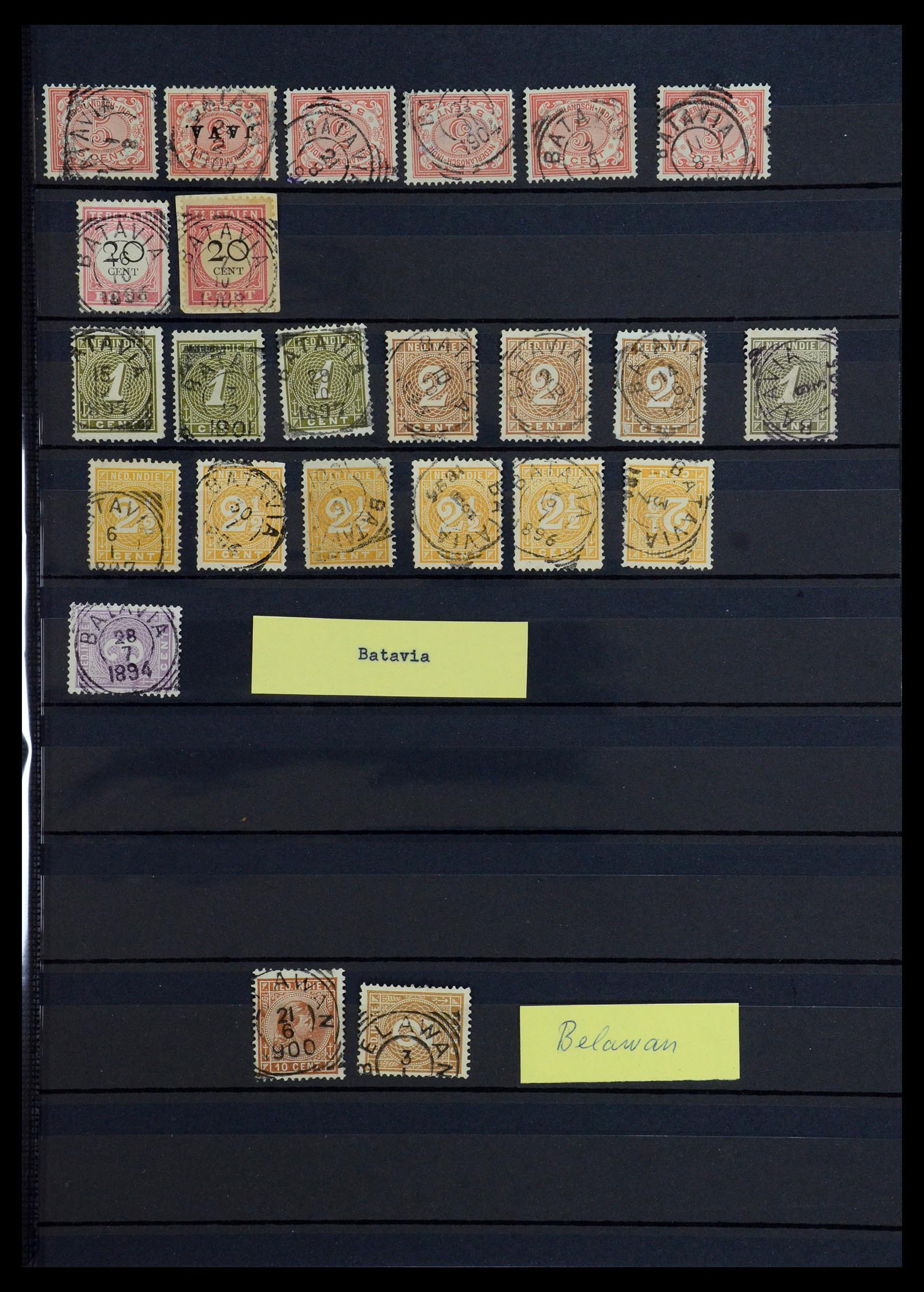 36371 007 - Postzegelverzameling 36371 Nederlands Indië stempels.