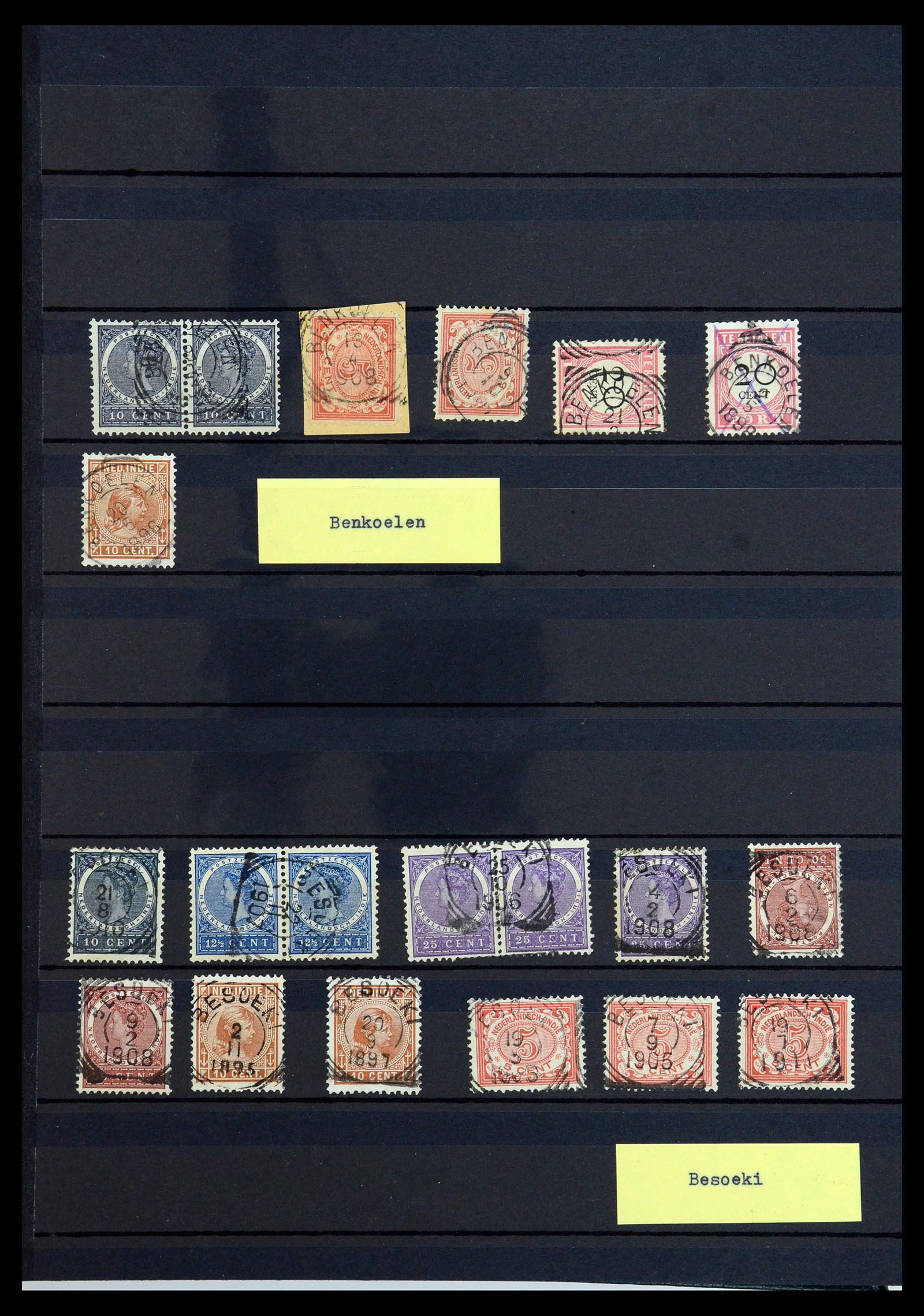36371 008 - Stamp collection 36371 Dutch east Indies cancels.