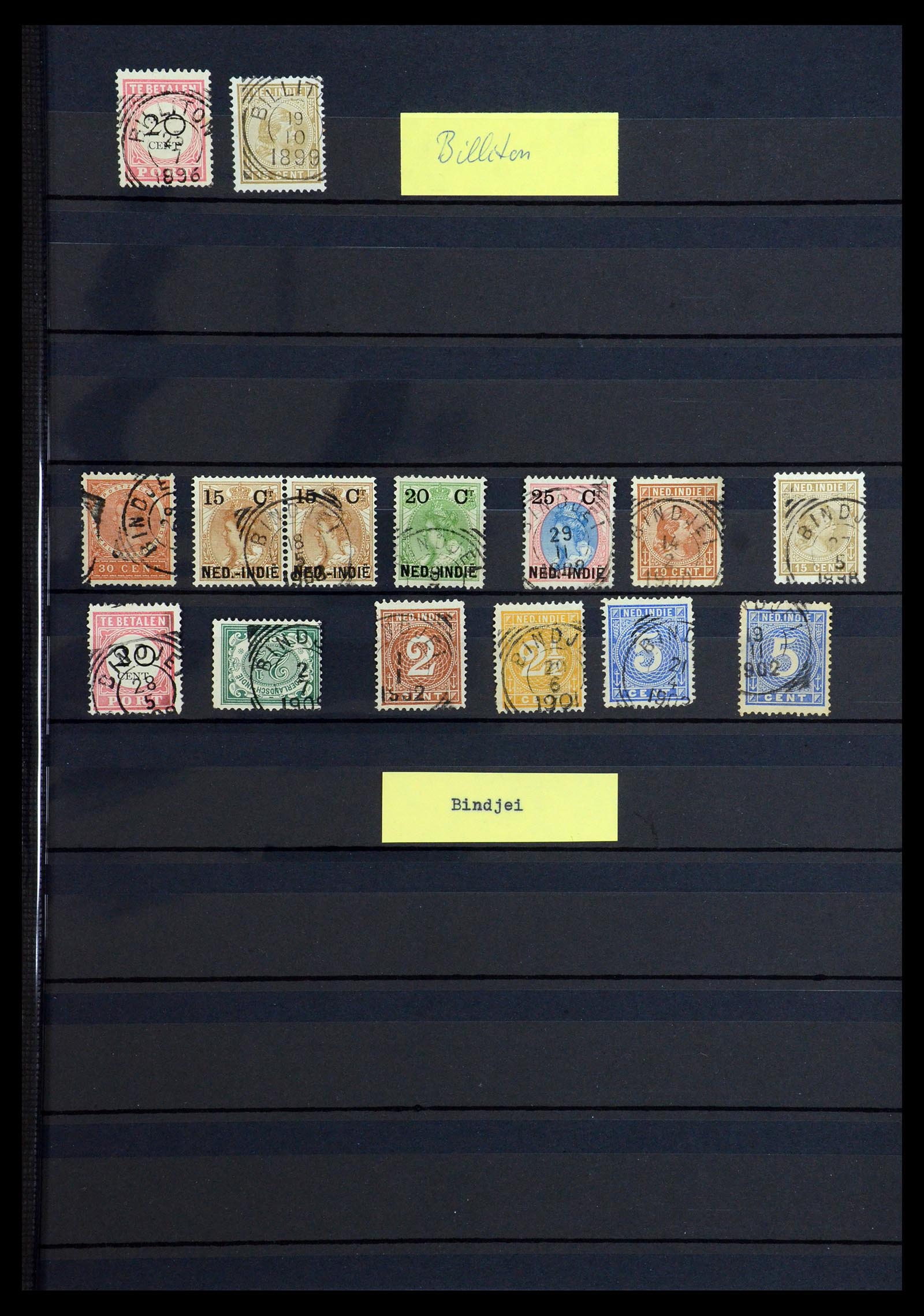 36371 009 - Postzegelverzameling 36371 Nederlands Indië stempels.
