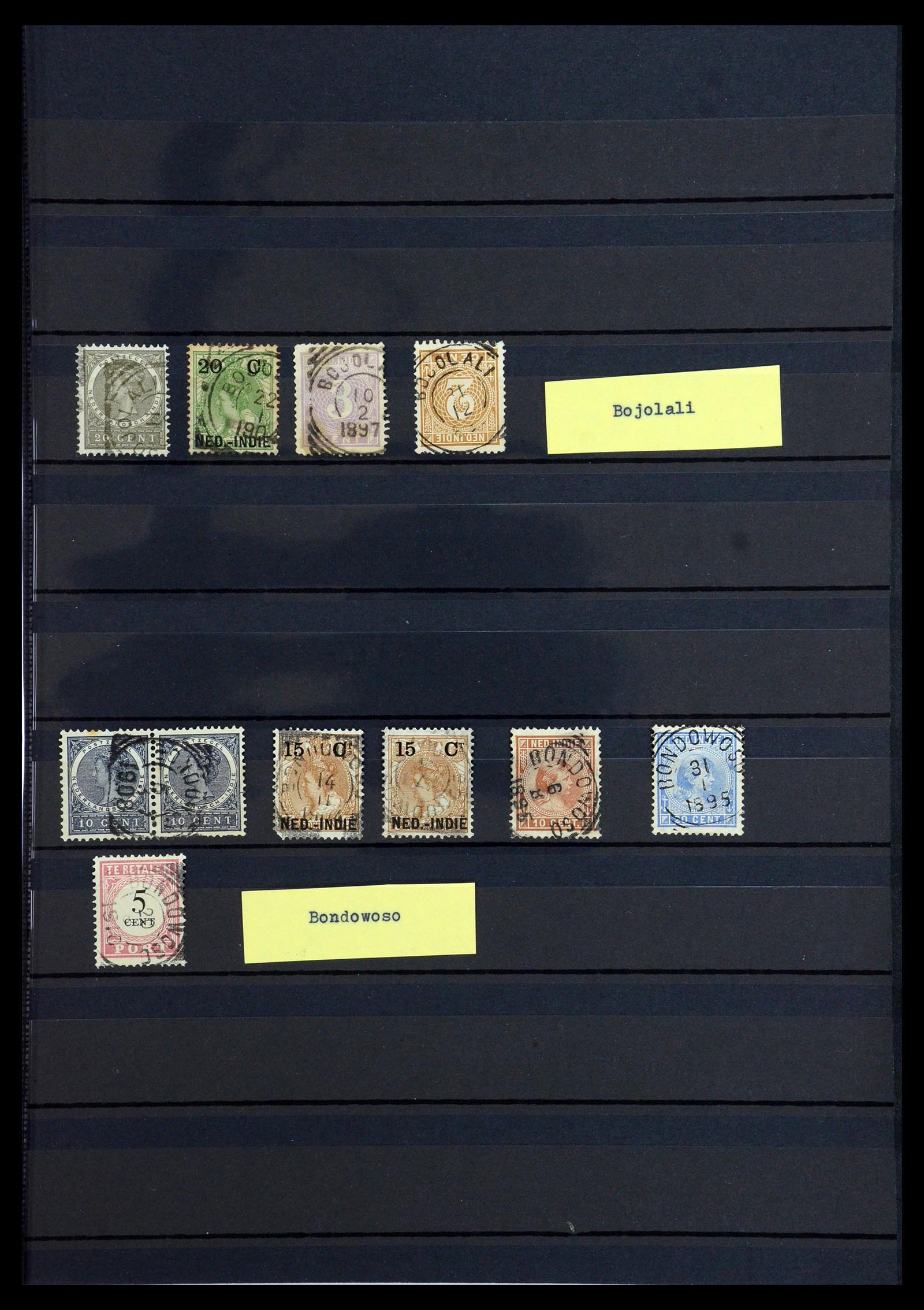 36371 011 - Stamp collection 36371 Dutch east Indies cancels.