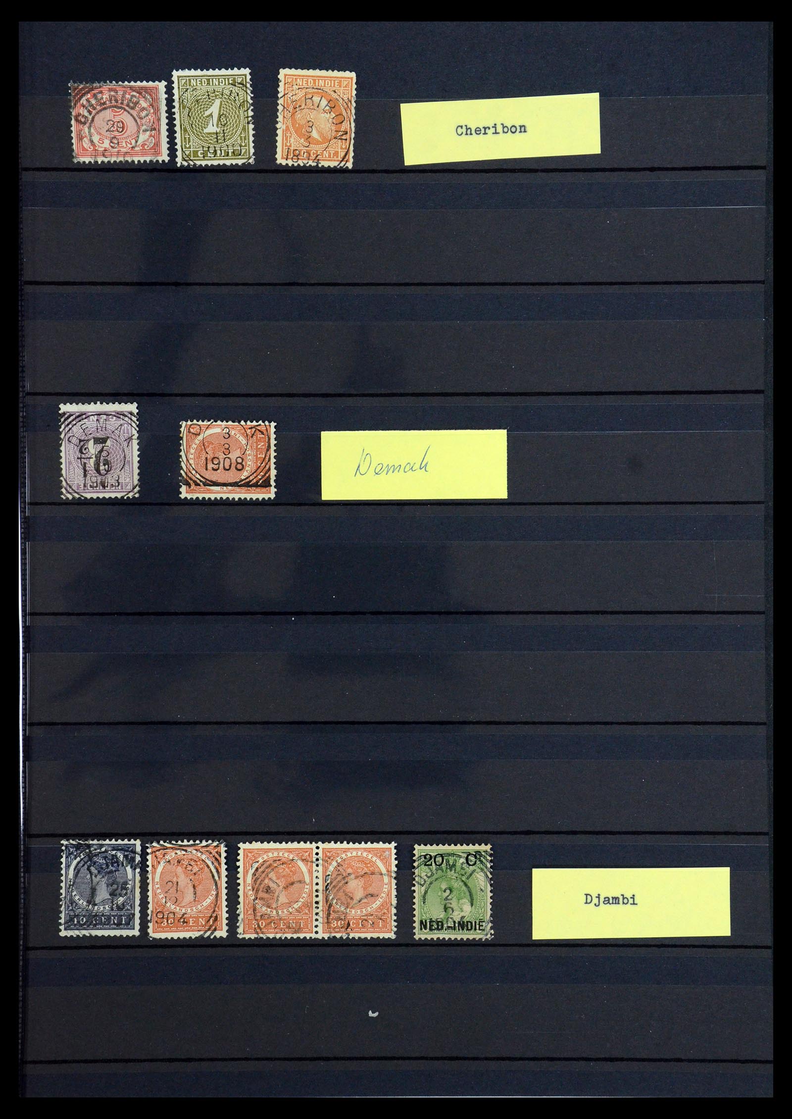 36371 013 - Stamp collection 36371 Dutch east Indies cancels.