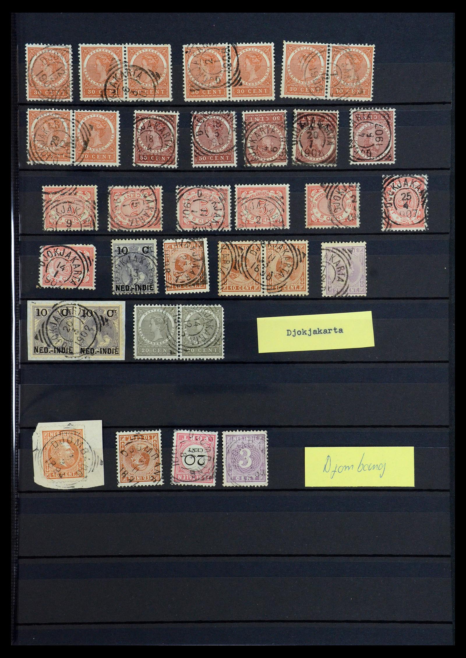 36371 015 - Stamp collection 36371 Dutch east Indies cancels.