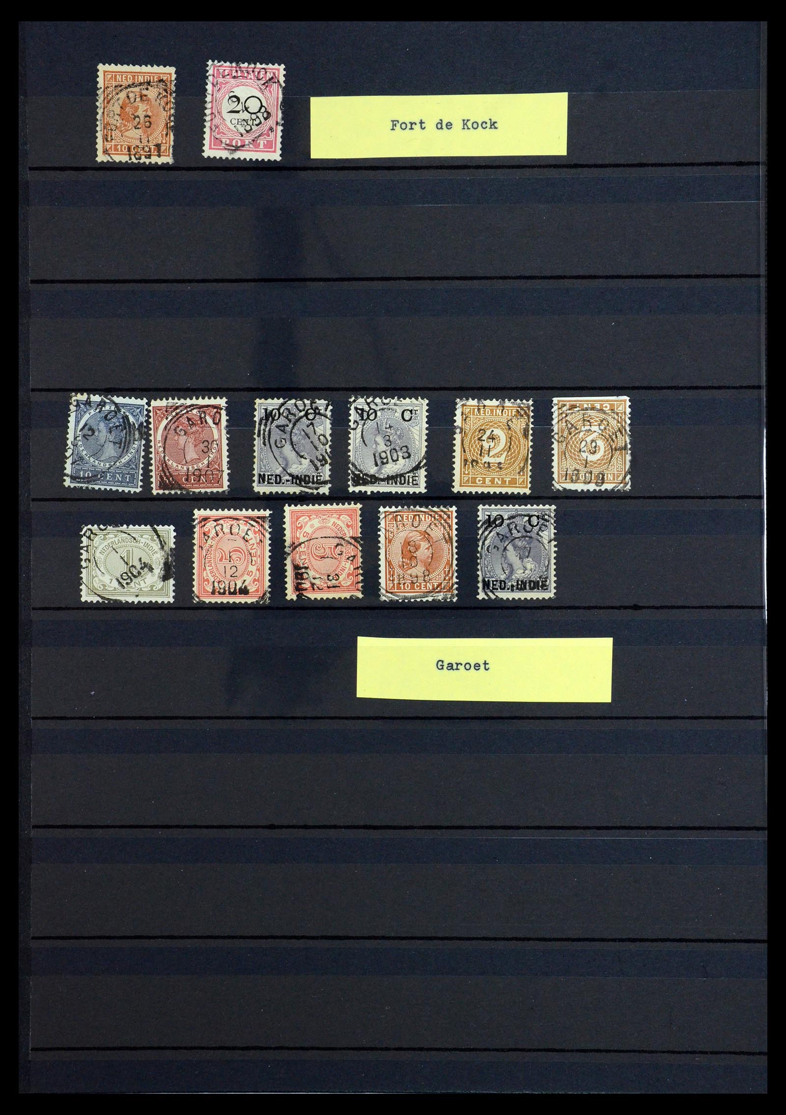 36371 016 - Postzegelverzameling 36371 Nederlands Indië stempels.