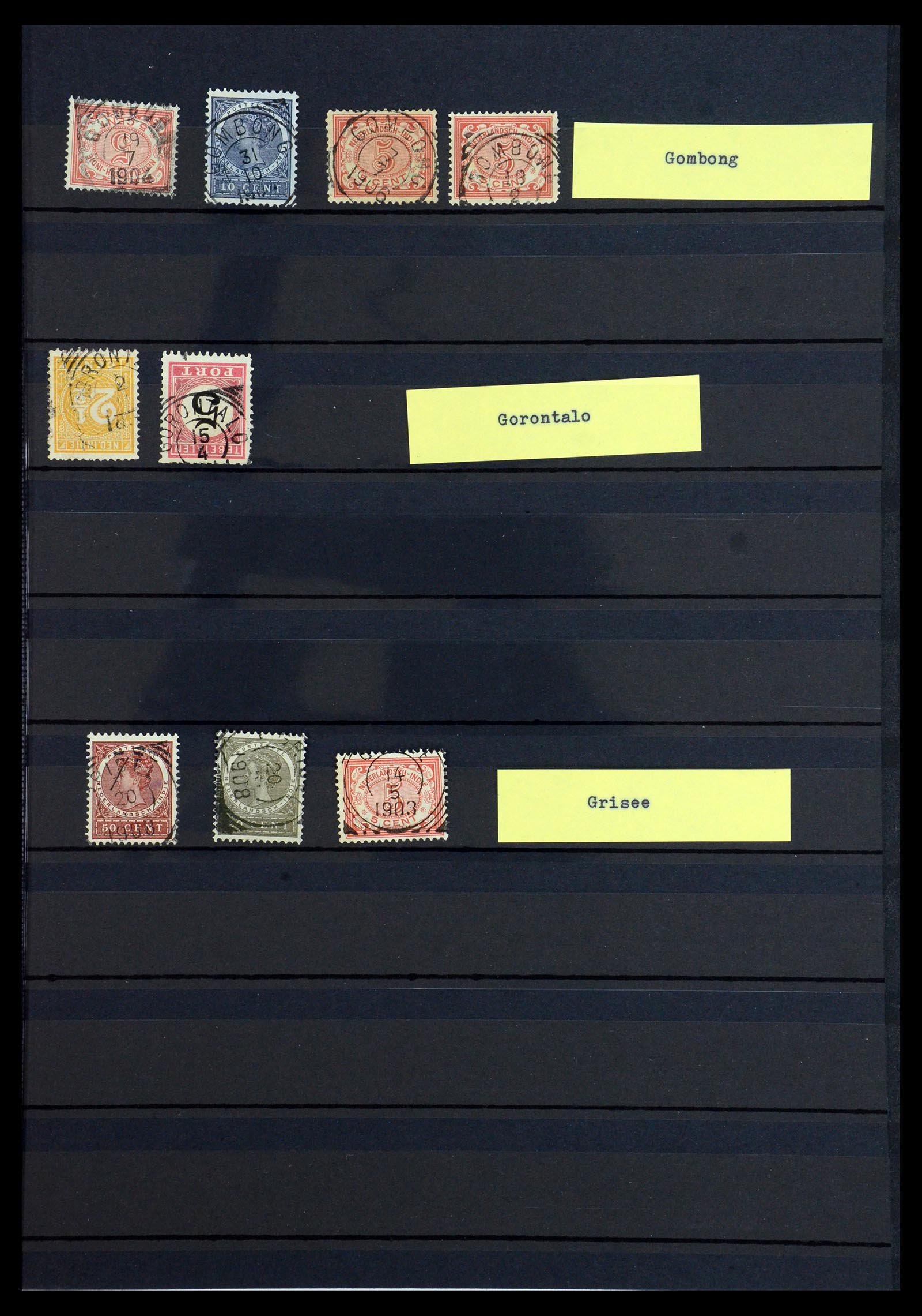 36371 017 - Stamp collection 36371 Dutch east Indies cancels.