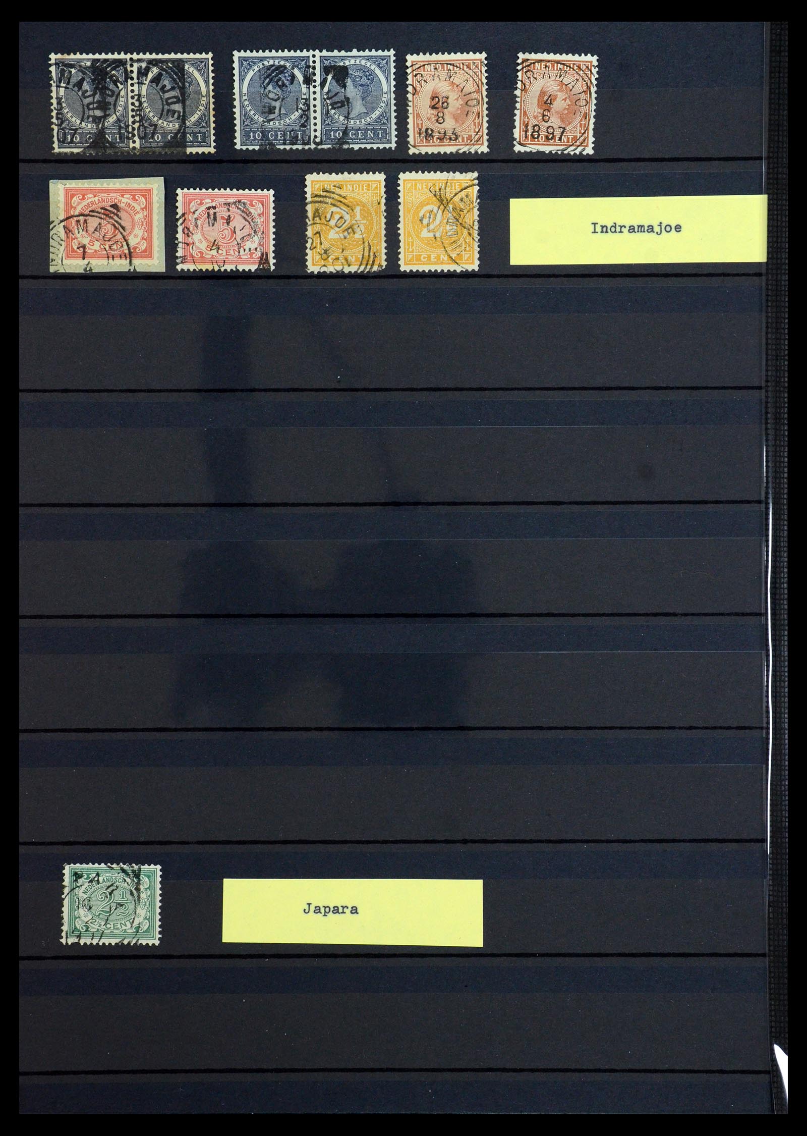 36371 018 - Postzegelverzameling 36371 Nederlands Indië stempels.