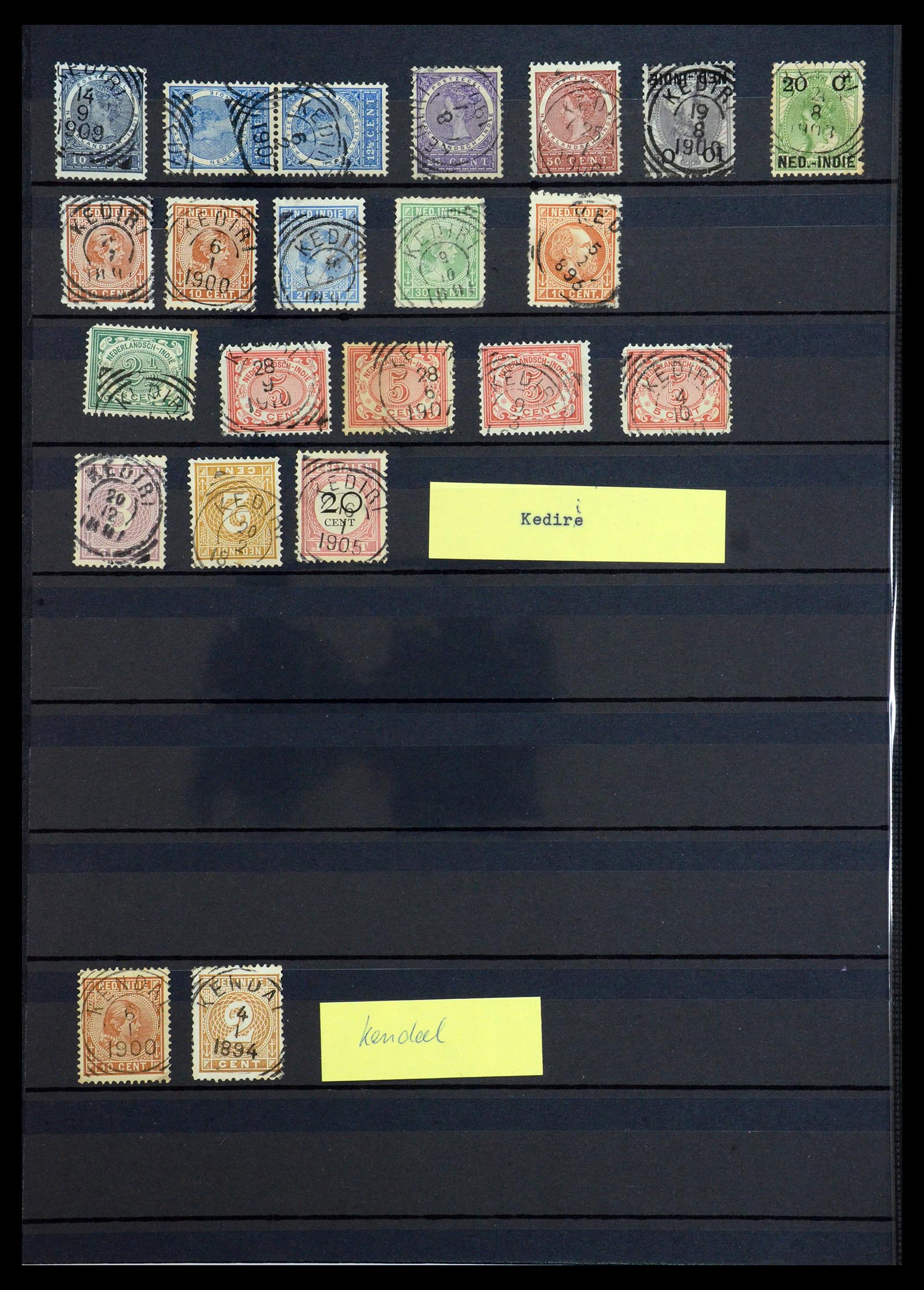 36371 020 - Postzegelverzameling 36371 Nederlands Indië stempels.