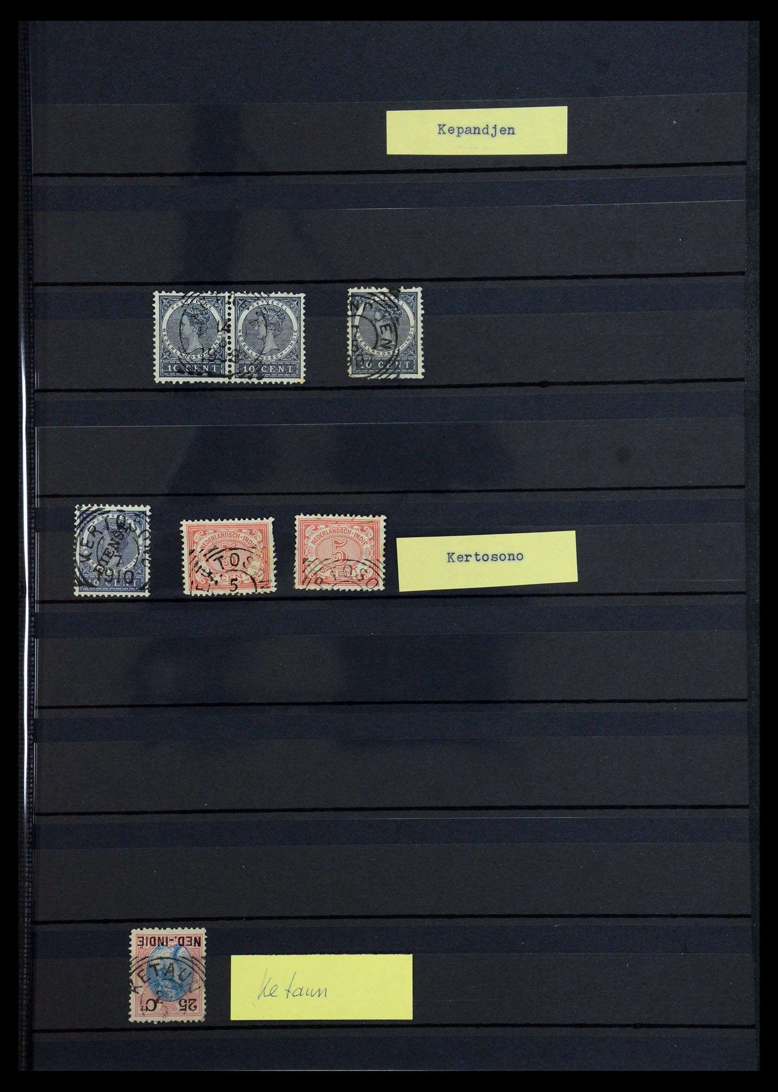 36371 021 - Stamp collection 36371 Dutch east Indies cancels.