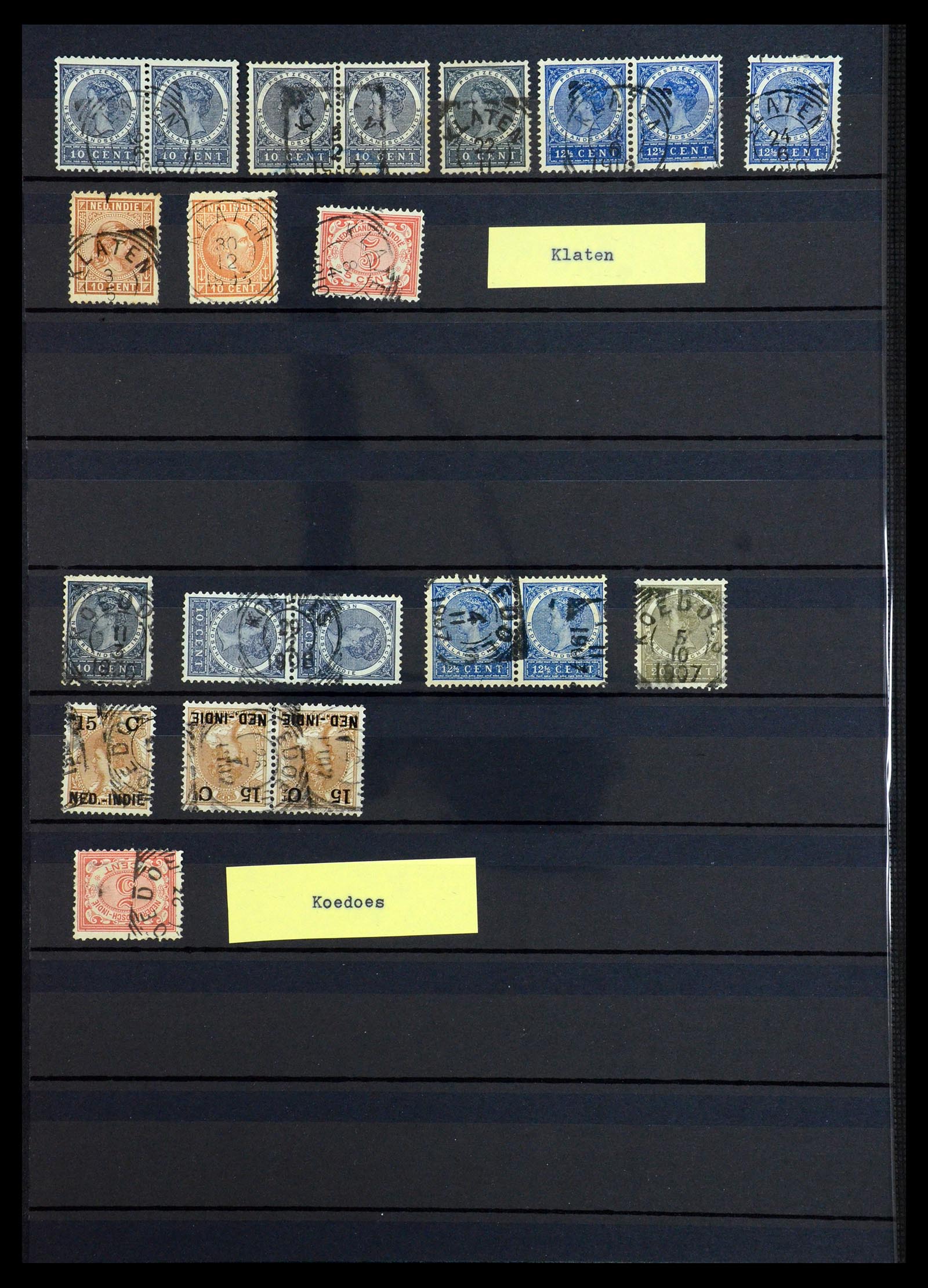 36371 022 - Stamp collection 36371 Dutch east Indies cancels.