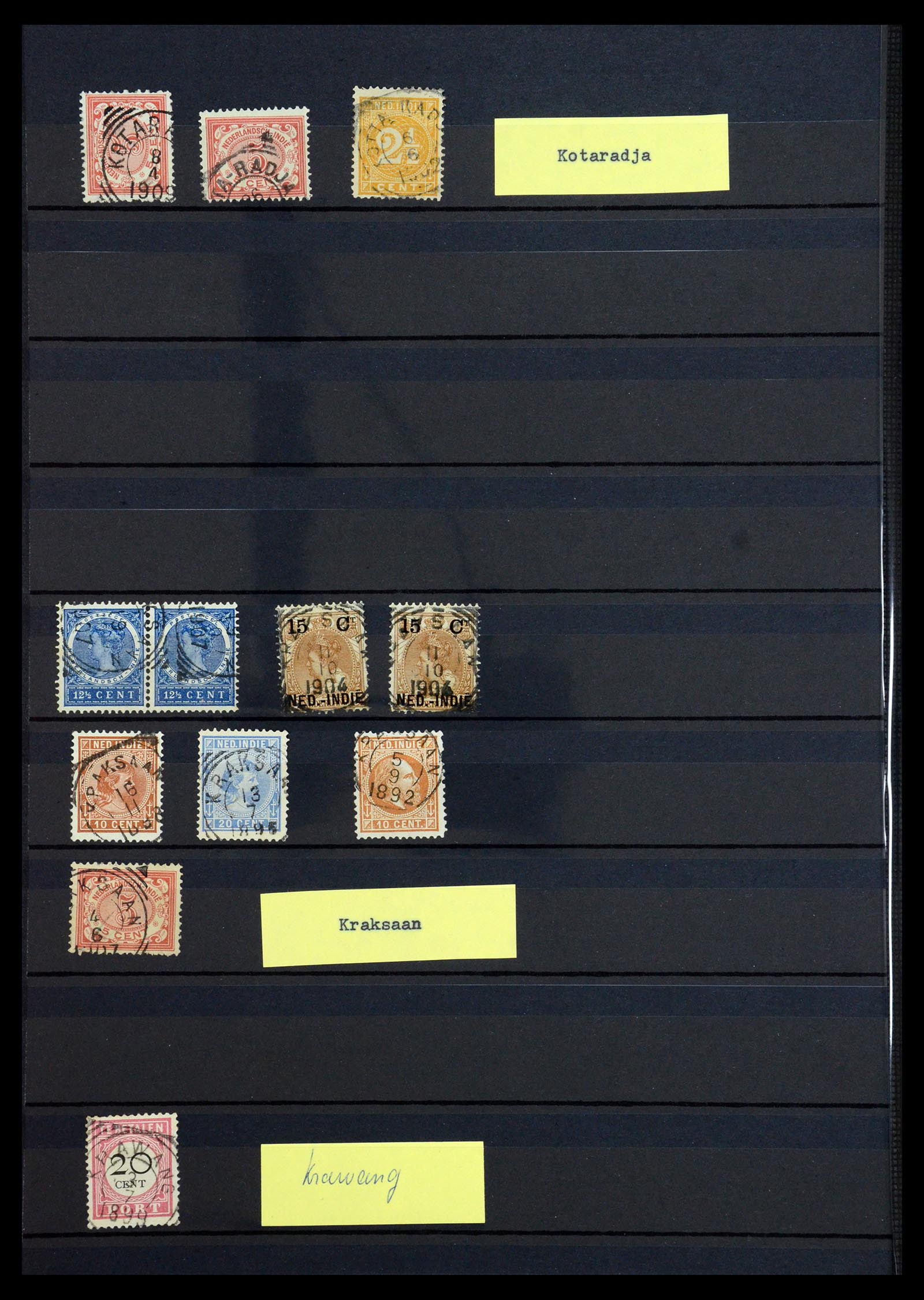 36371 024 - Stamp collection 36371 Dutch east Indies cancels.