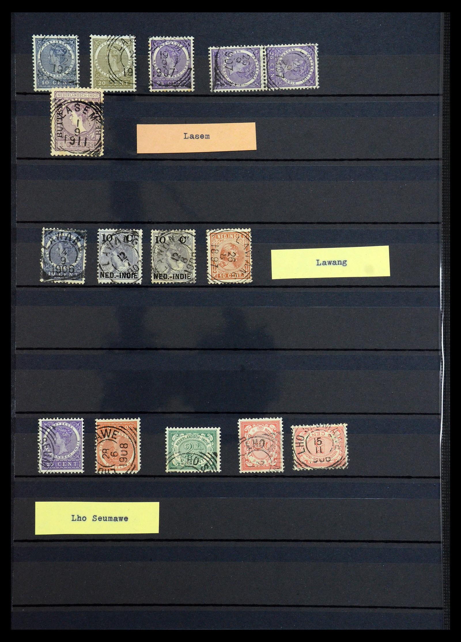 36371 026 - Postzegelverzameling 36371 Nederlands Indië stempels.