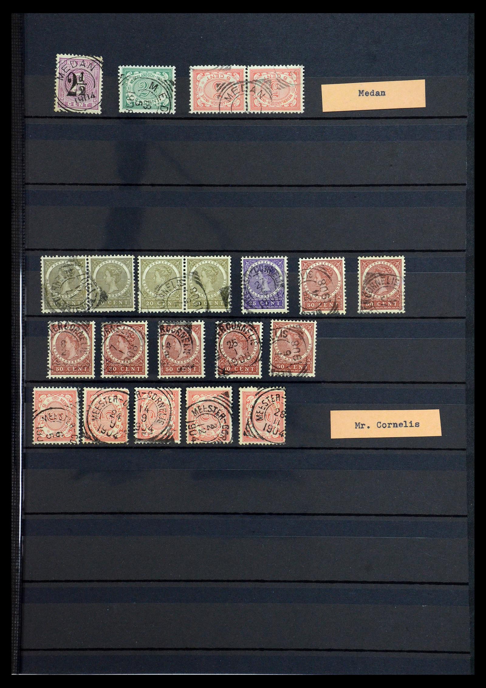 36371 031 - Postzegelverzameling 36371 Nederlands Indië stempels.