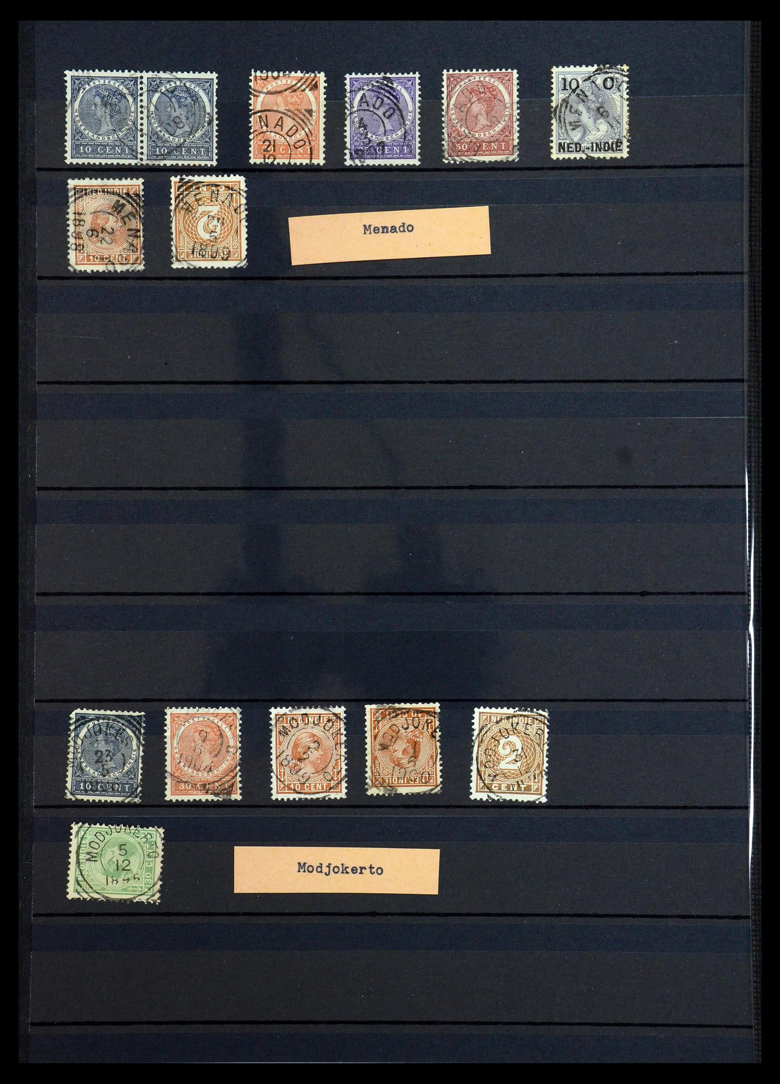 36371 032 - Postzegelverzameling 36371 Nederlands Indië stempels.