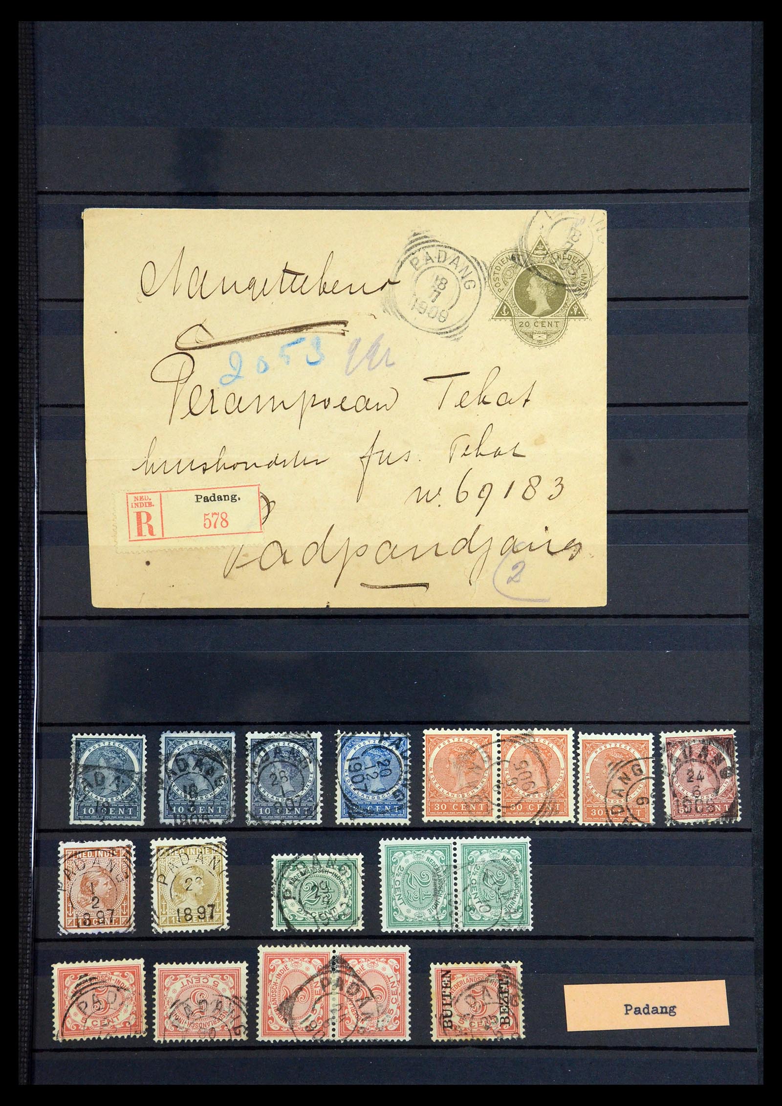 36371 035 - Postzegelverzameling 36371 Nederlands Indië stempels.