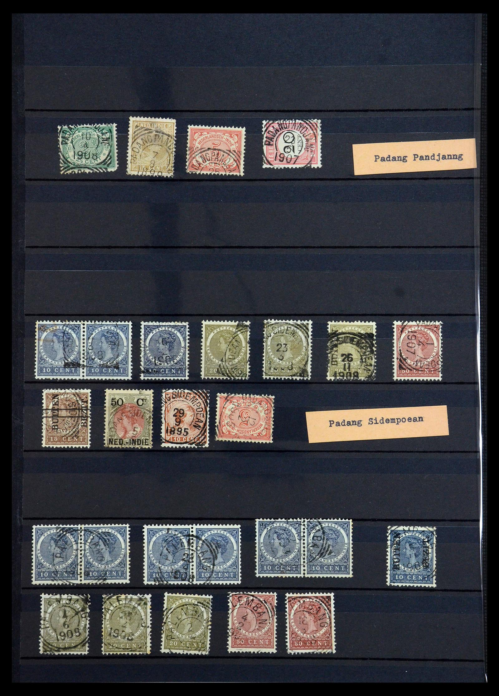 36371 036 - Postzegelverzameling 36371 Nederlands Indië stempels.