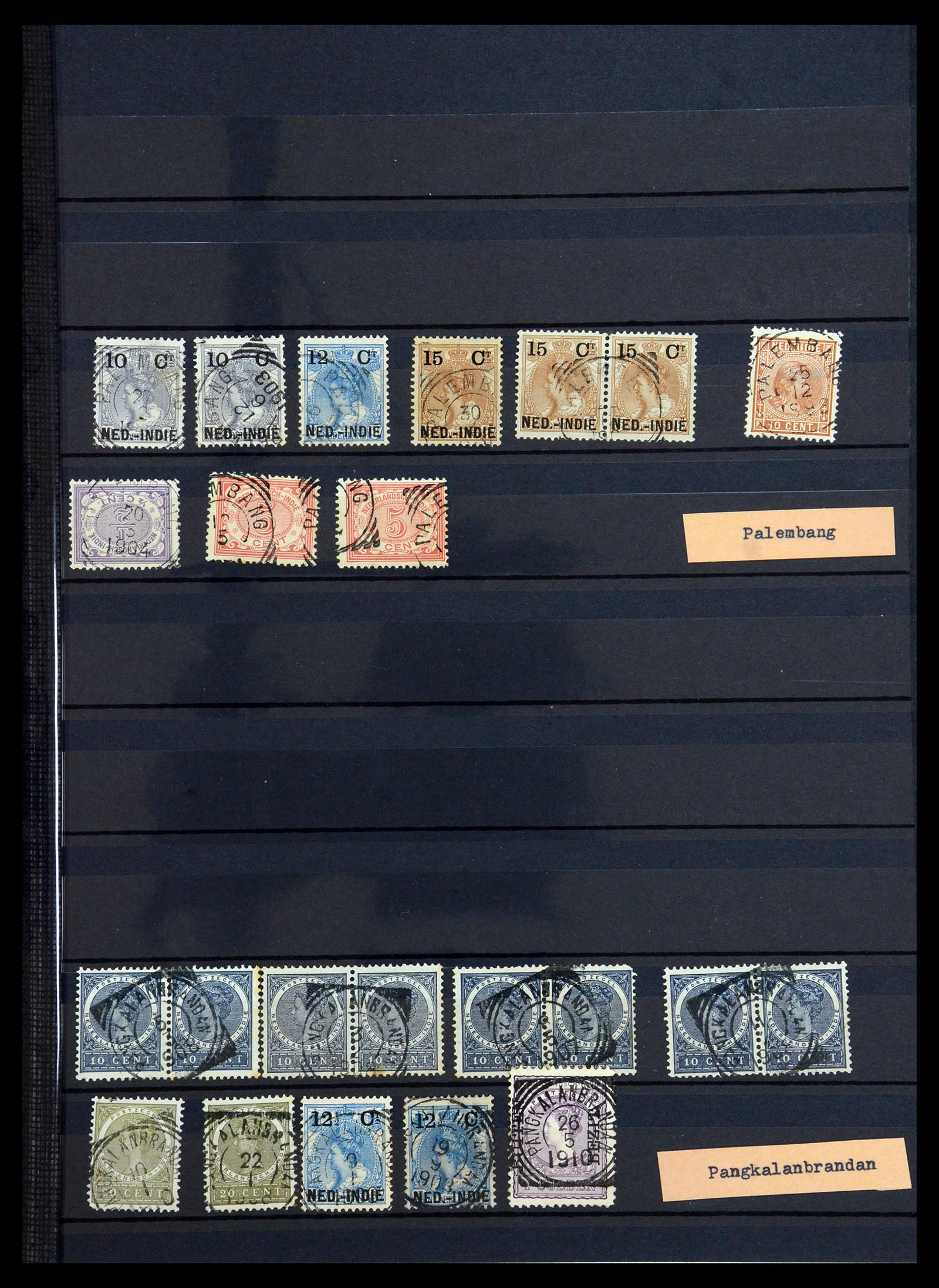 36371 037 - Postzegelverzameling 36371 Nederlands Indië stempels.