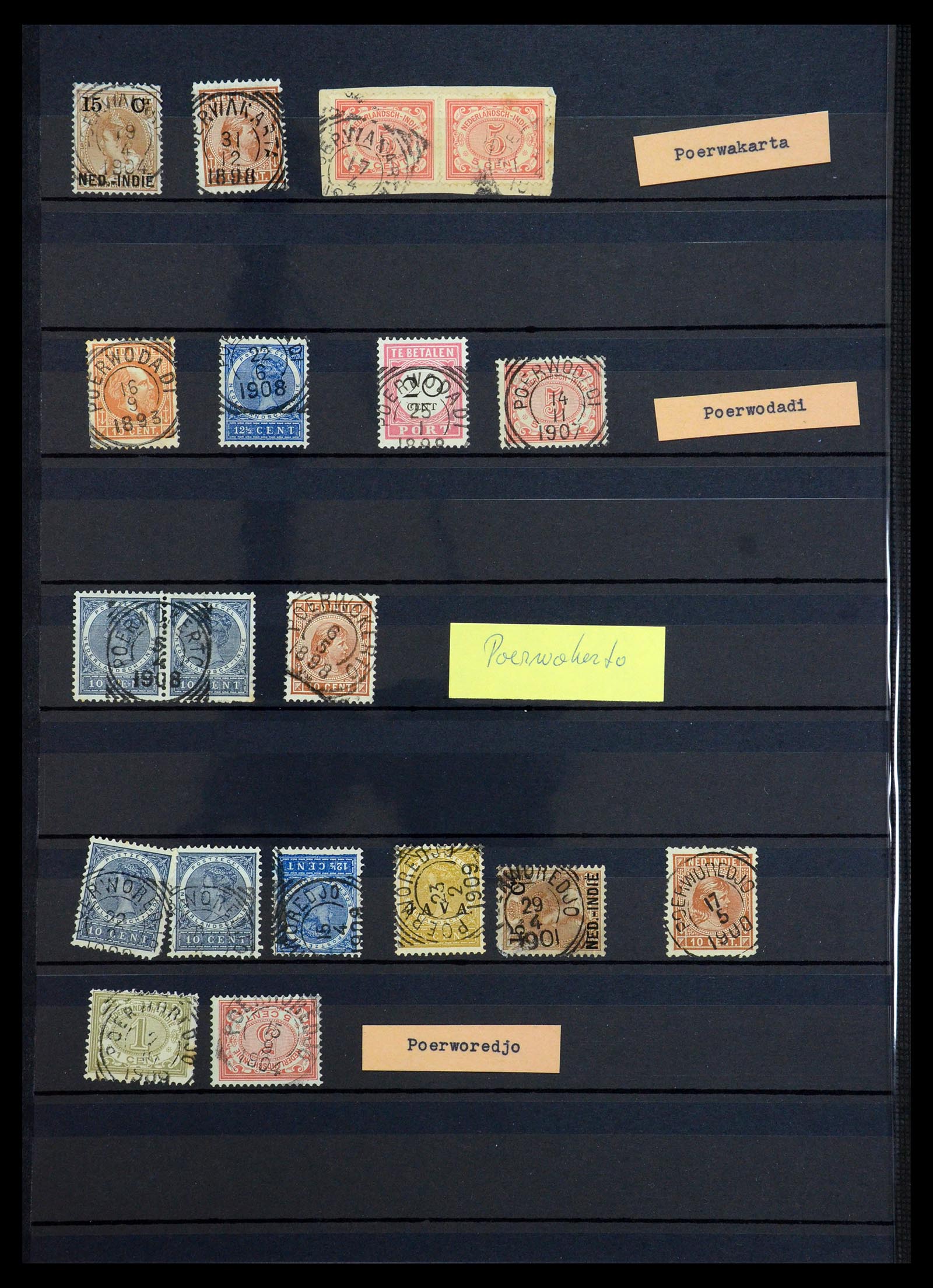 36371 040 - Stamp collection 36371 Dutch east Indies cancels.