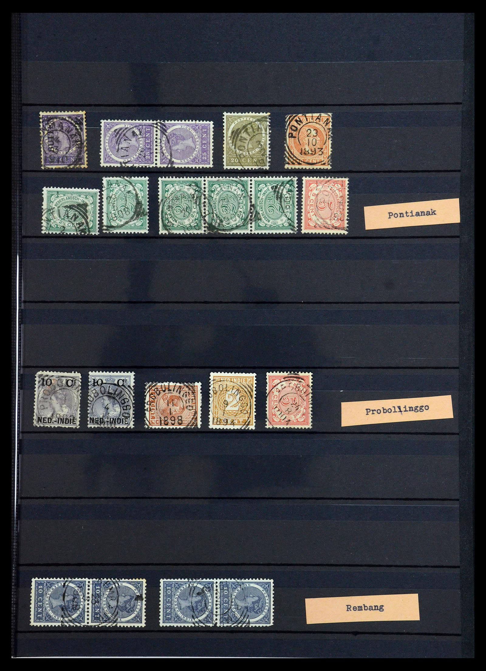 36371 041 - Postzegelverzameling 36371 Nederlands Indië stempels.
