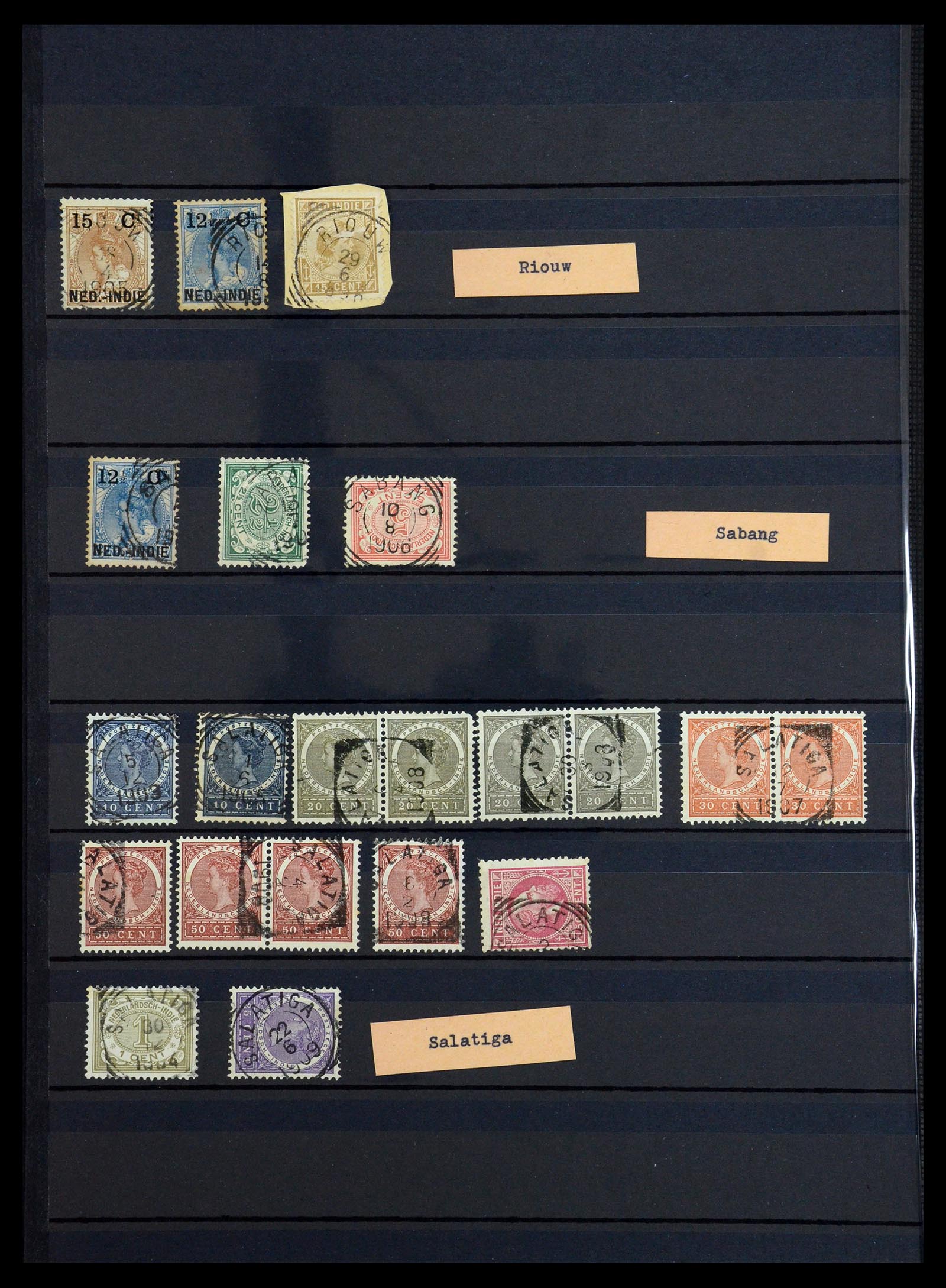36371 042 - Stamp collection 36371 Dutch east Indies cancels.