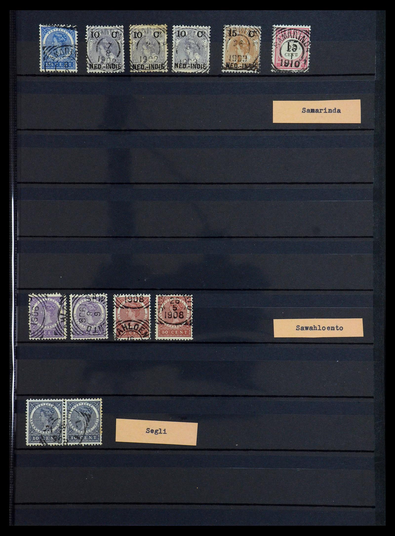 36371 043 - Stamp collection 36371 Dutch east Indies cancels.