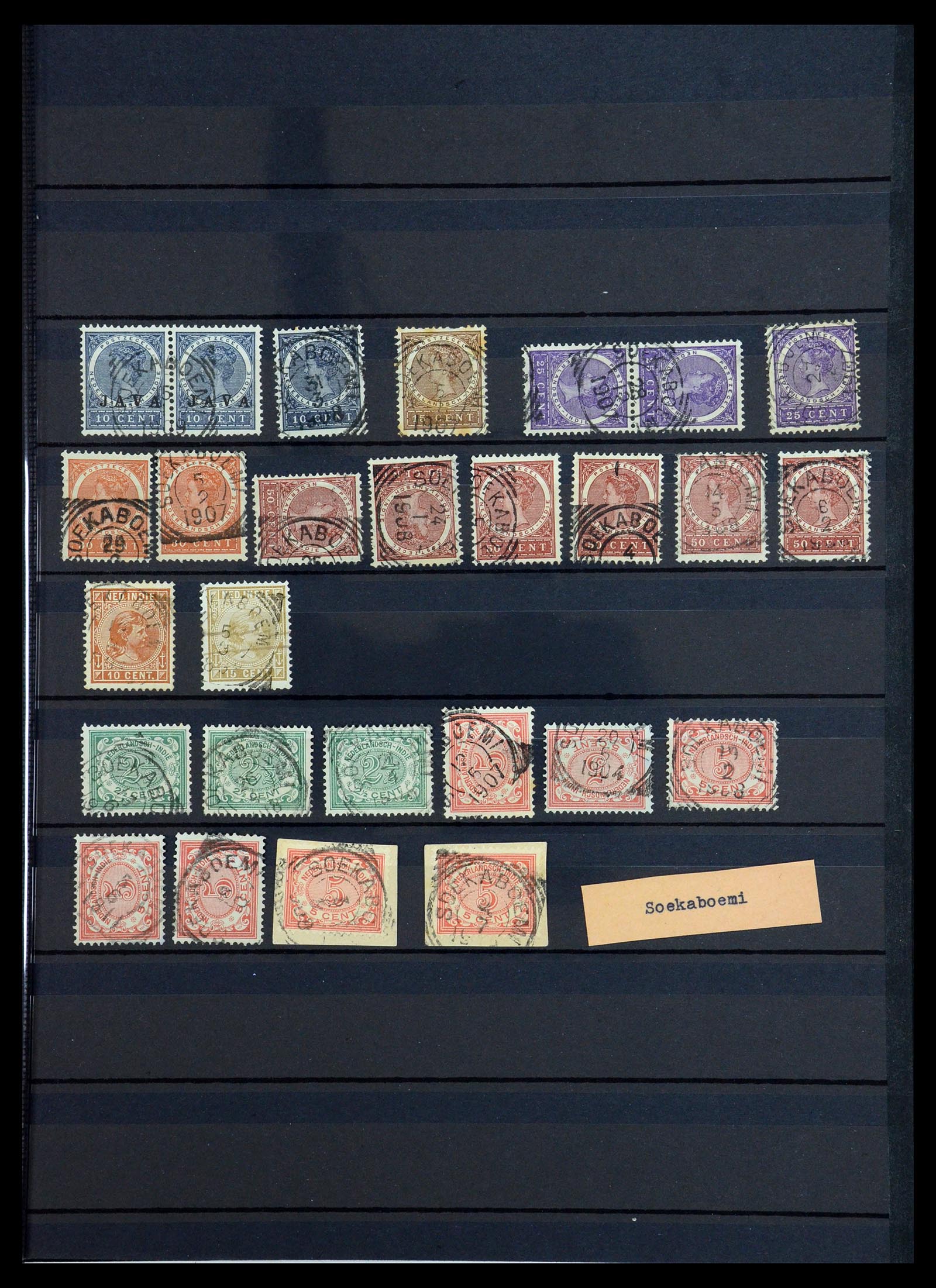 36371 047 - Stamp collection 36371 Dutch east Indies cancels.