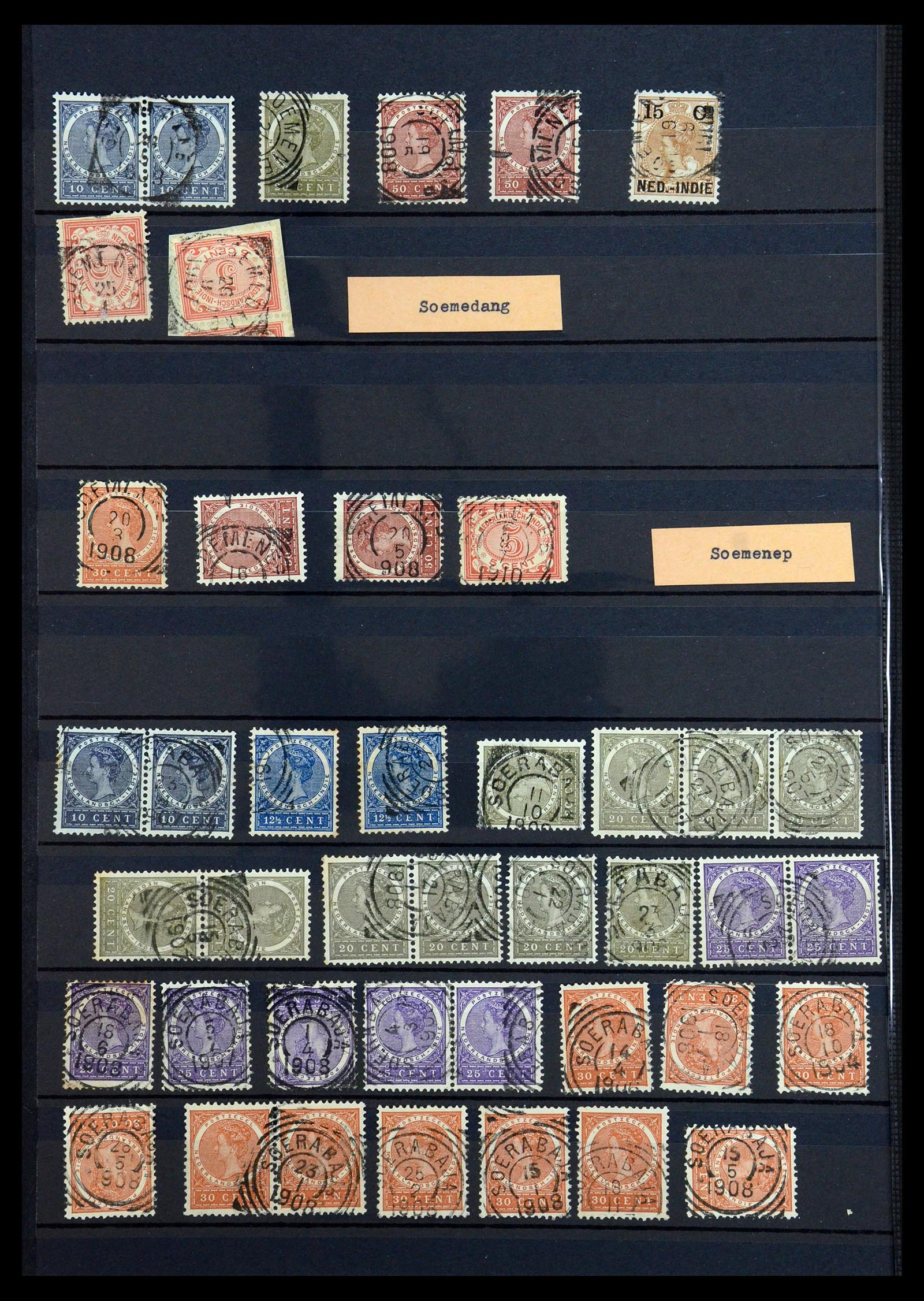 36371 048 - Stamp collection 36371 Dutch east Indies cancels.
